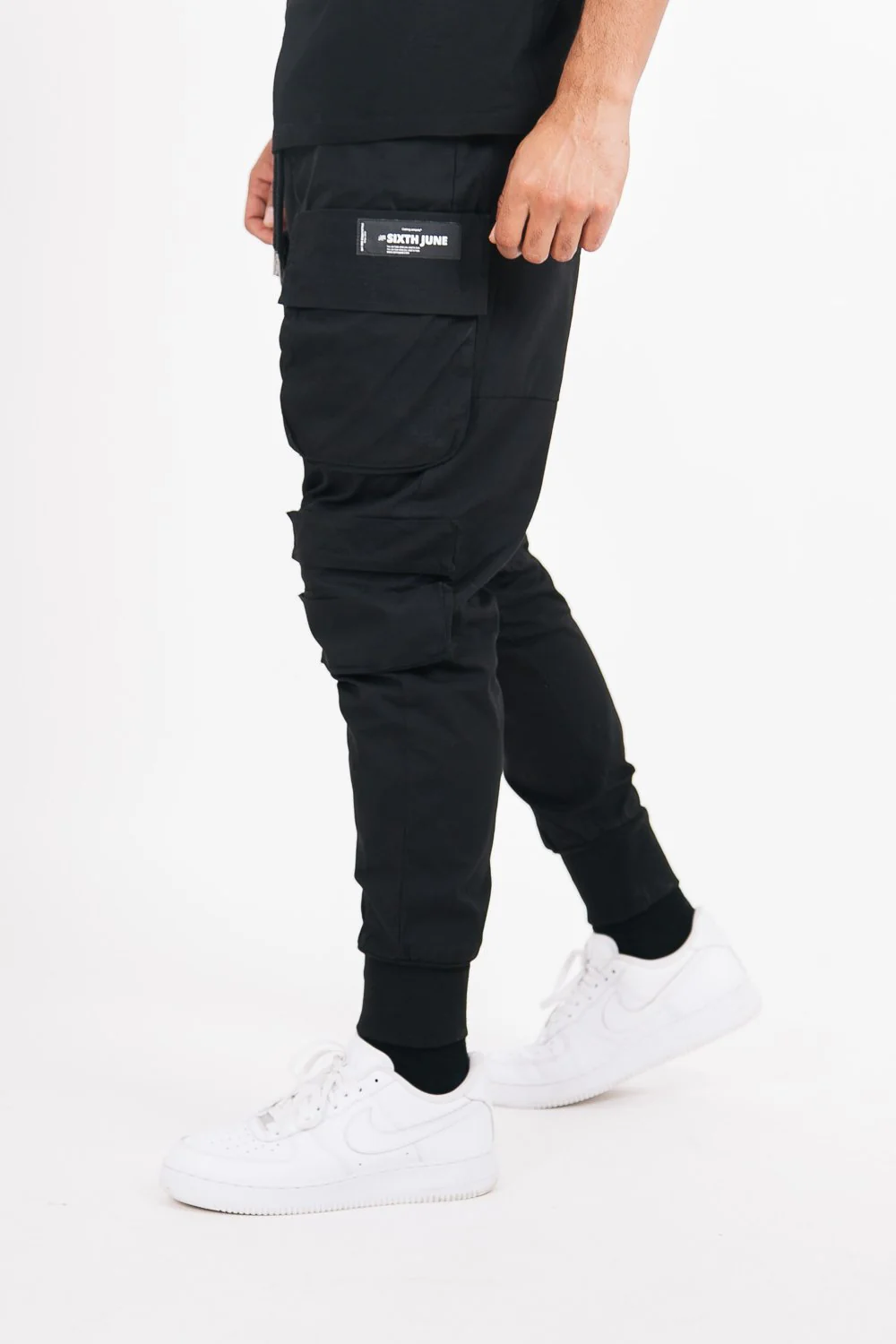 Pantalon cargo tactique poches Noir - Image 4