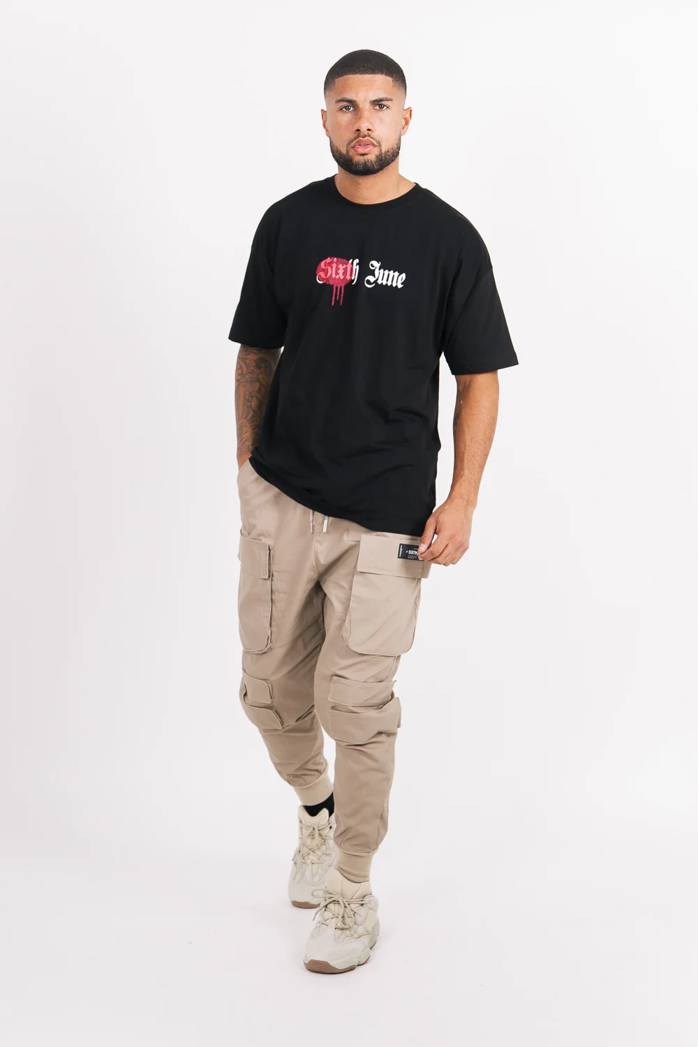 Pantalon cargo tactique poches beige foncé - Image 2