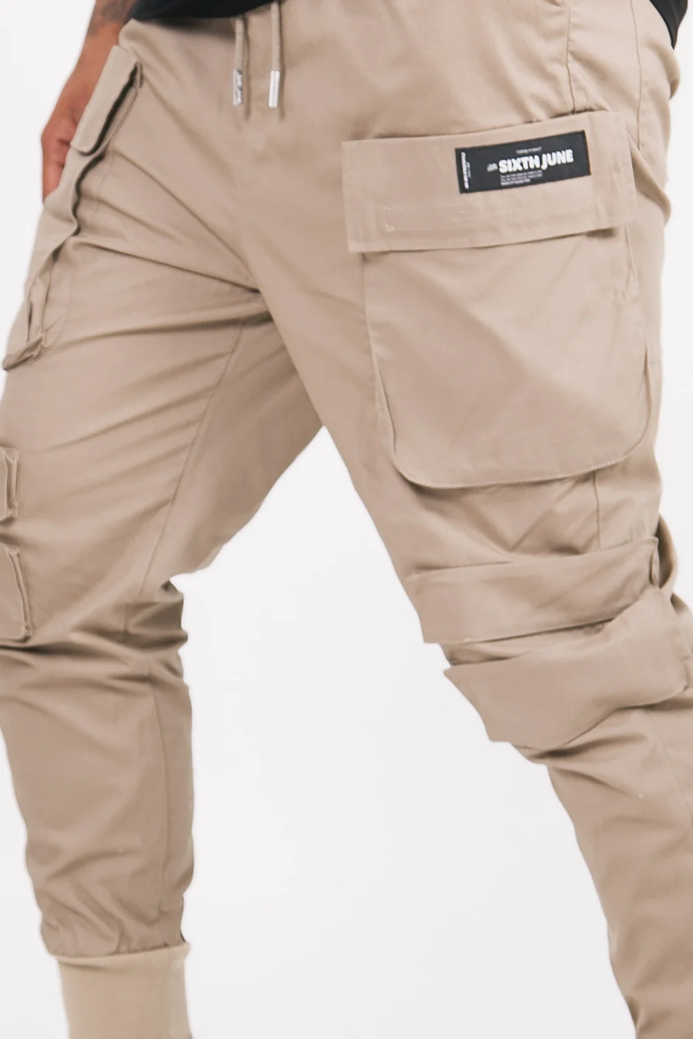 Pantalon cargo tactique poches beige foncé - Image 3