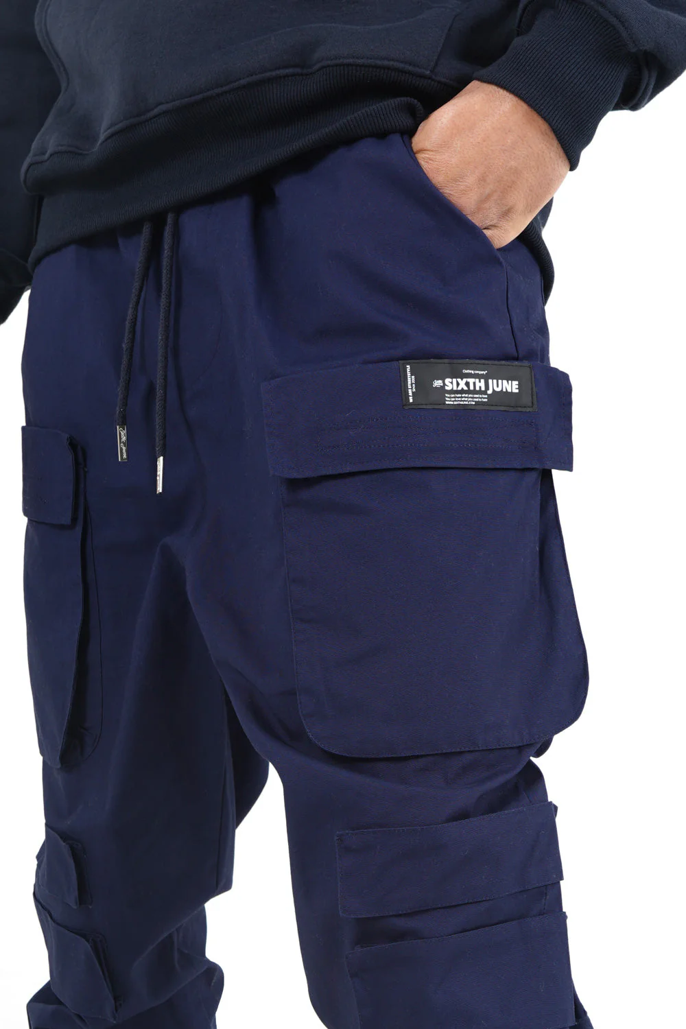 Pantalon cargo tactique poches Bleu foncé - Image 3