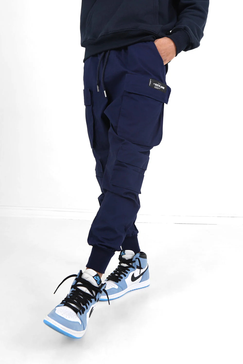 Pantalon cargo tactique poches Bleu foncé - Image 4