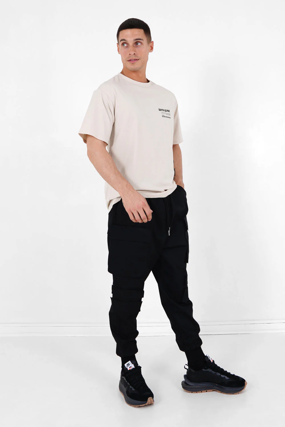 Pantalon cargo tactique poches Noir - Image 2