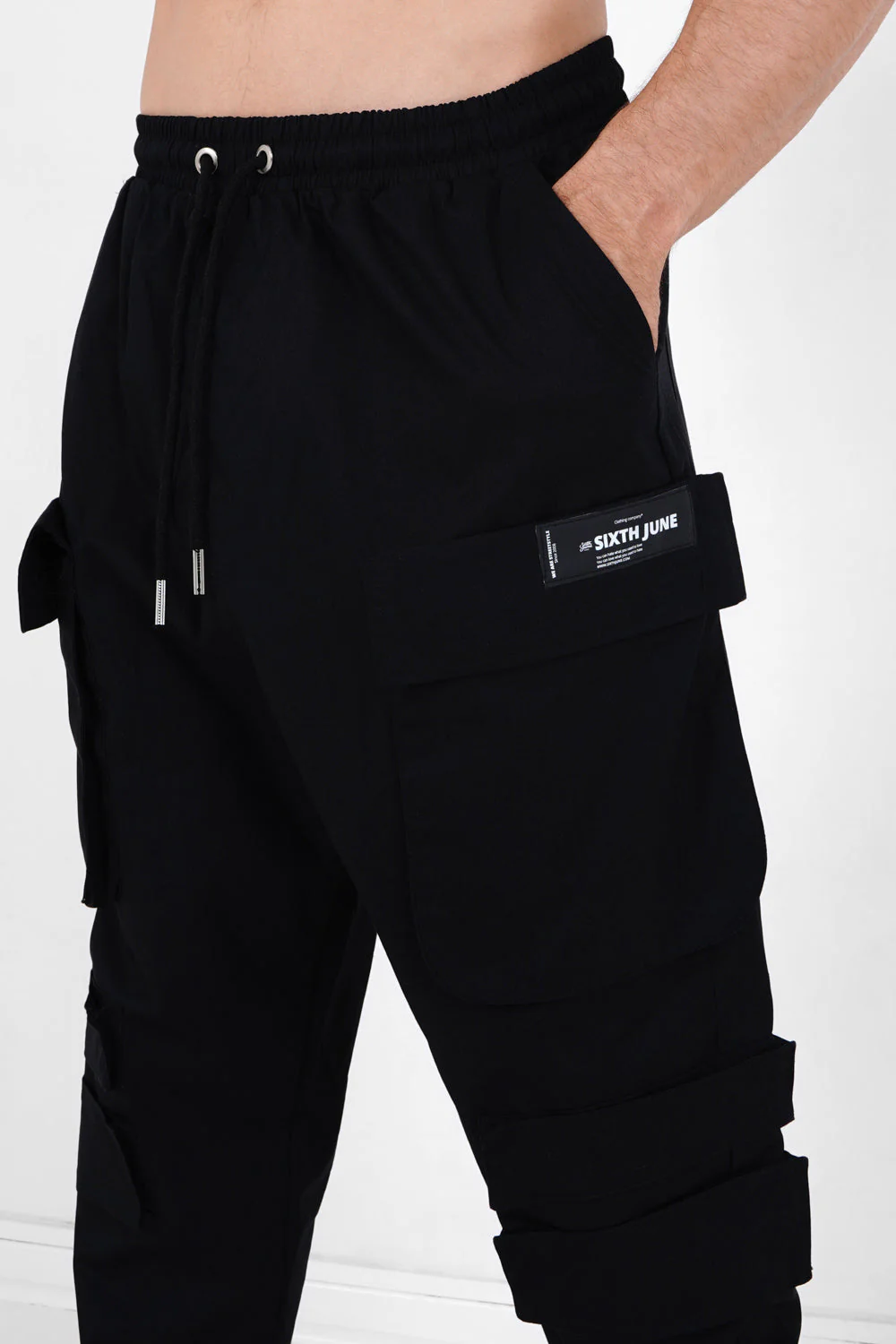 Pantalon cargo tactique poches Noir - Image 3