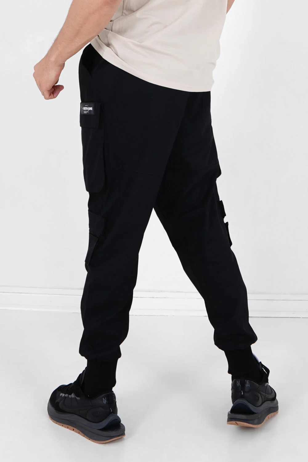 Pantalon cargo tactique poches Noir - Image 5