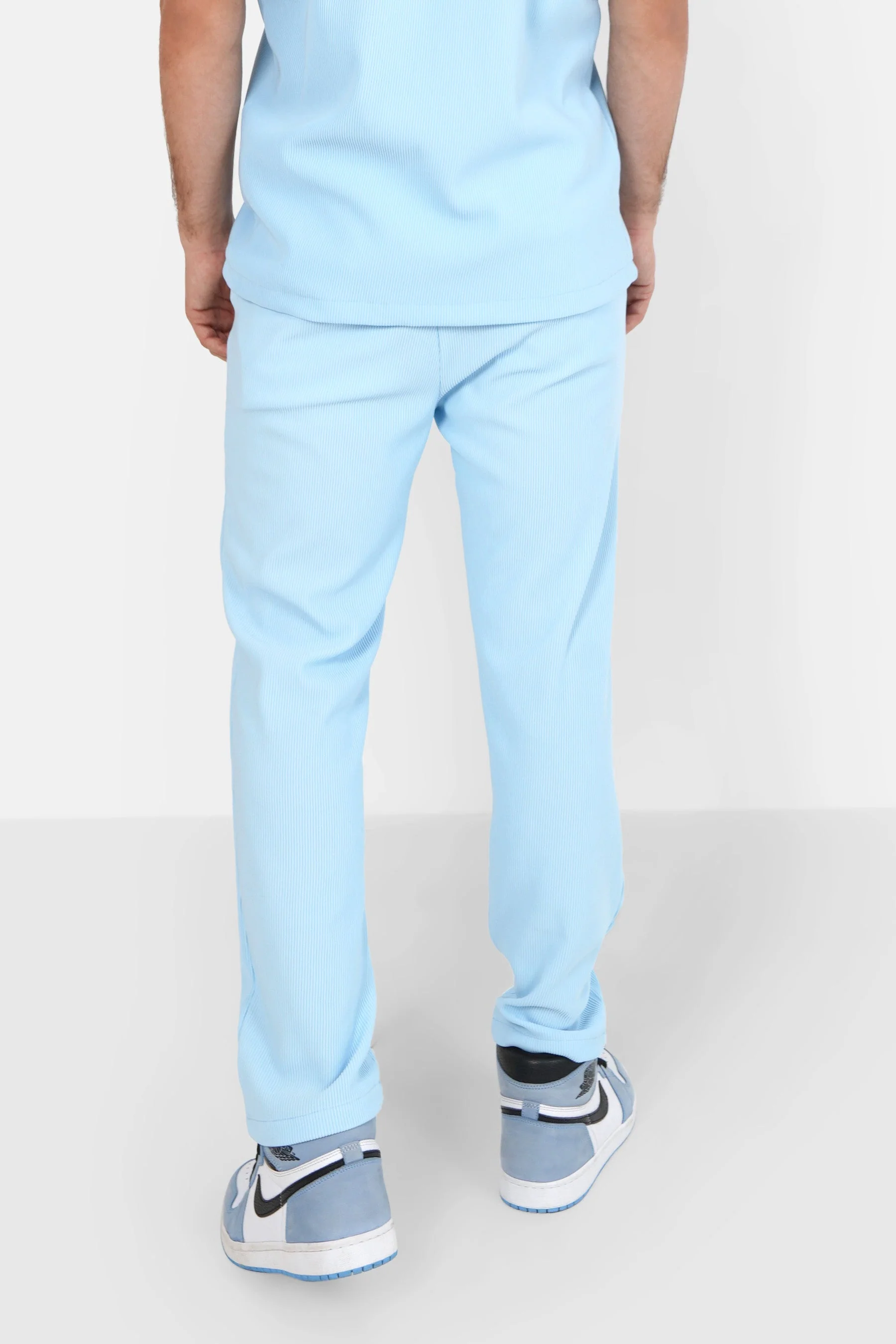 Pantalon fluide plissé Bleu clair - Image 5