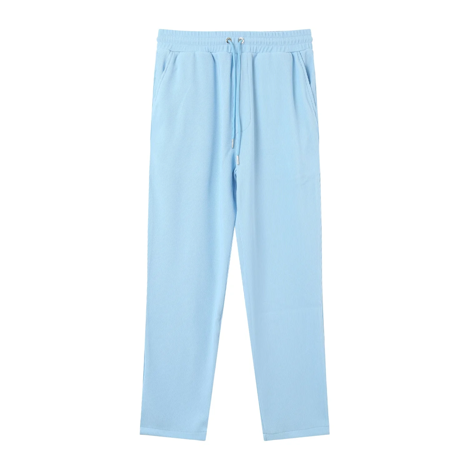 Pantalon fluide plissé Bleu clair - Image 7