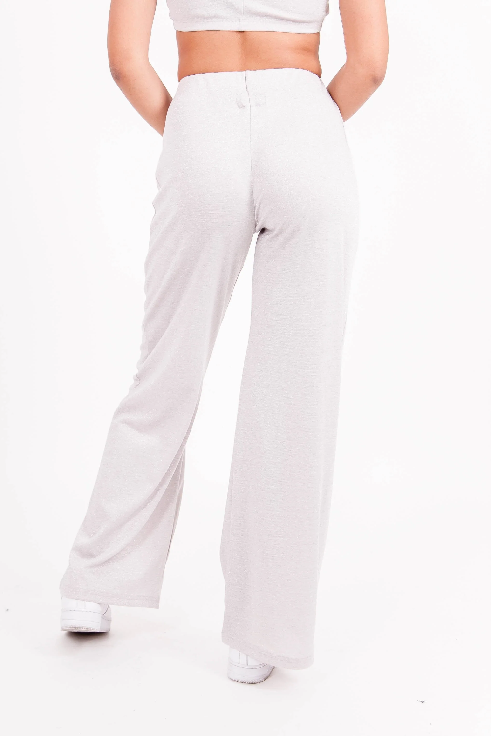 Pantalon scintillant évasé Gris clair - Image 4
