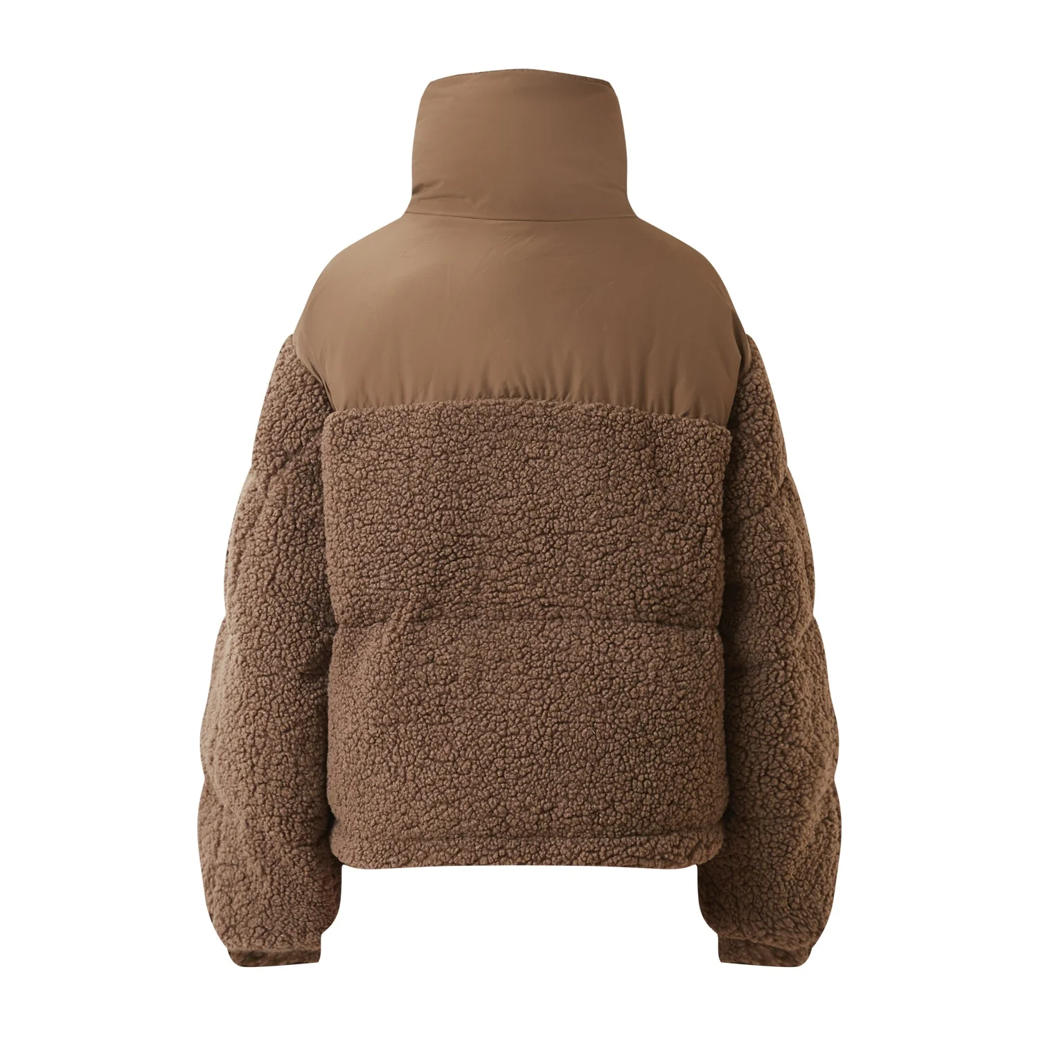 Doudoune oversize sherpa Marron - Image 7