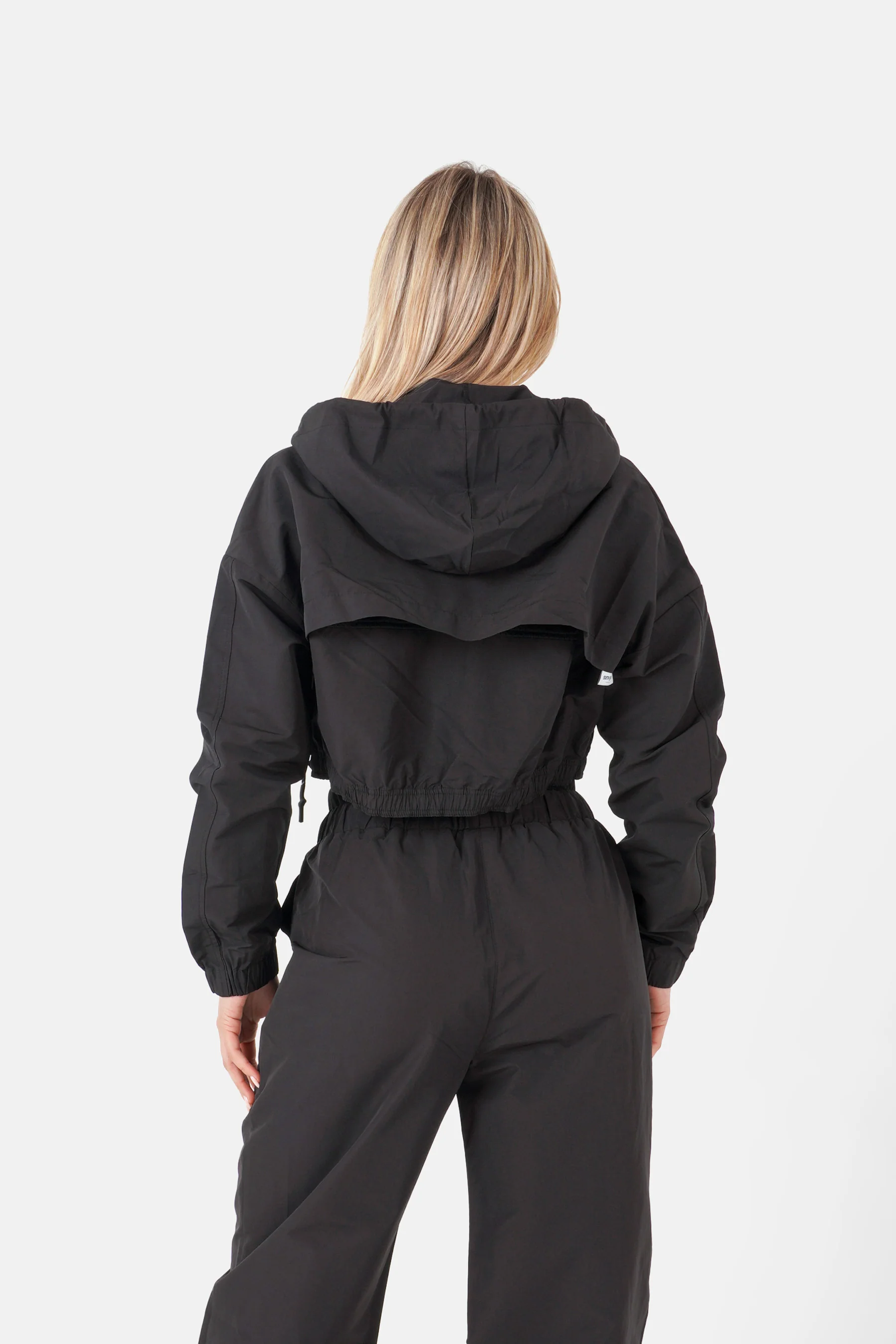 Veste nylon zip capuche Noir - Image 5