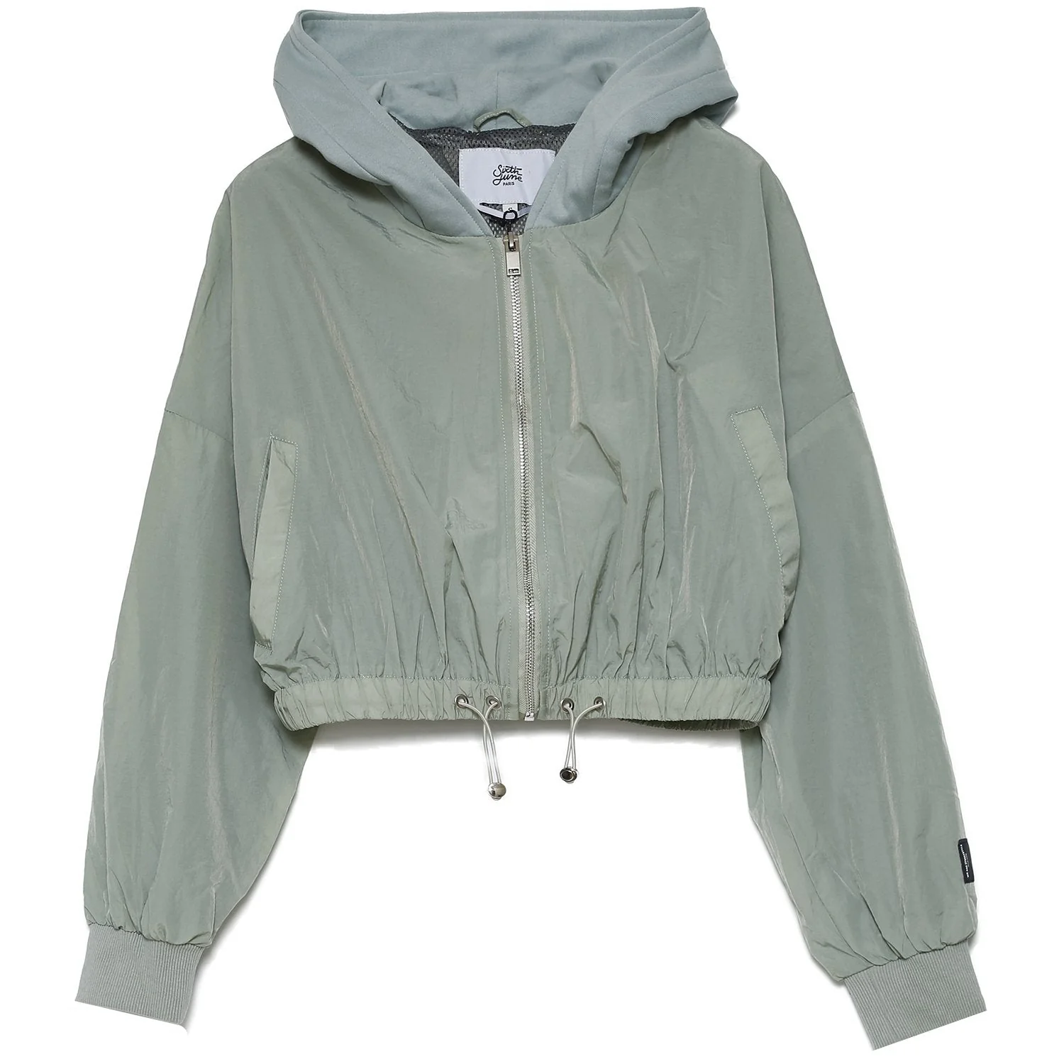 Veste jogging nylon capuche Vert clair - Image 6
