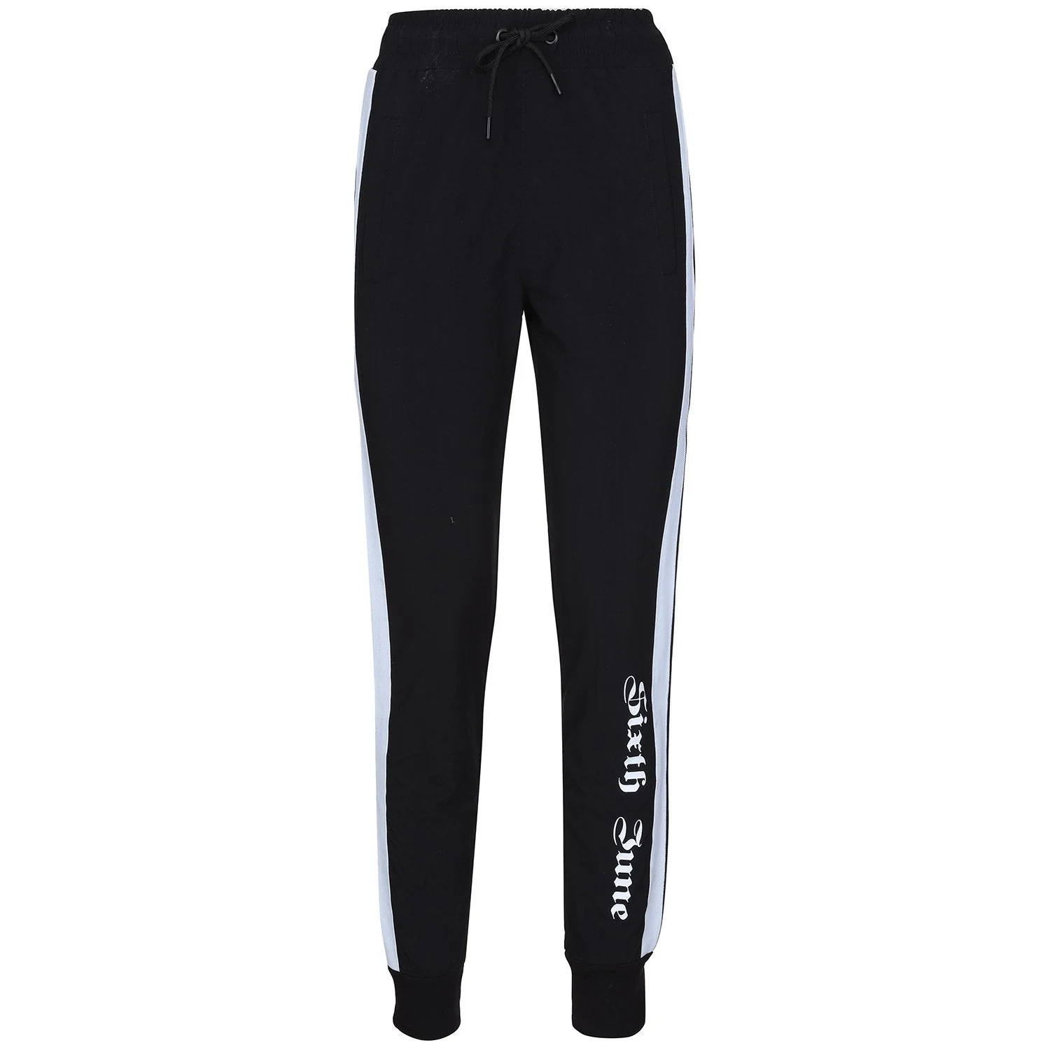 Jogging nylon bandes gothique Noir - Image 5