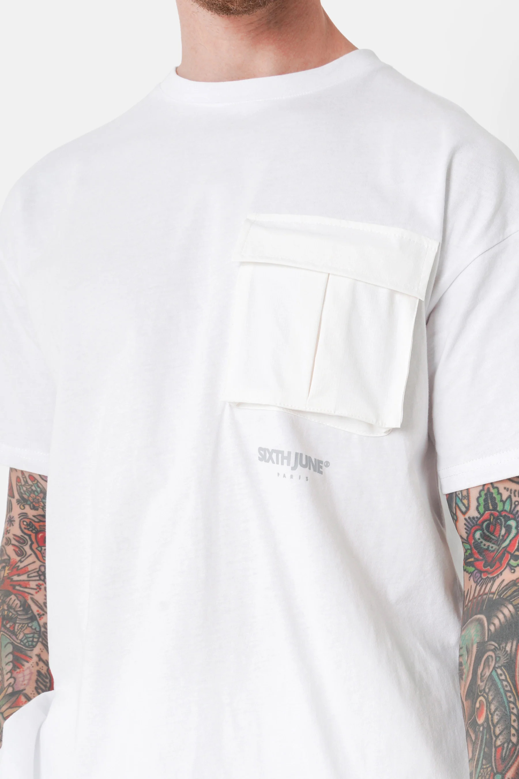T-shirt poche QR Blanc - Image 3