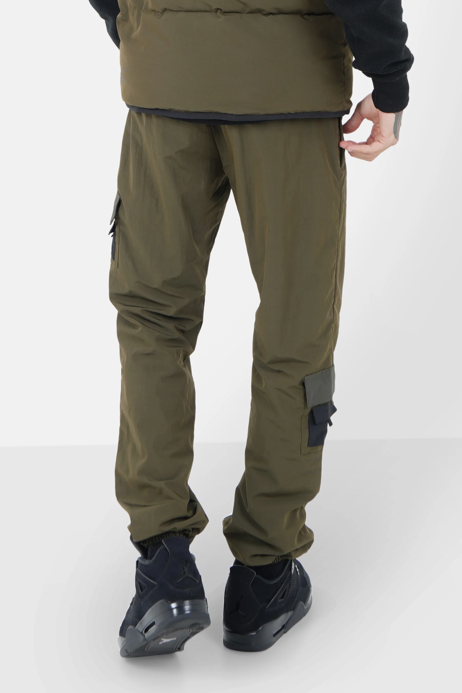 Pantalon cargo nylon Vert kaki - Image 5