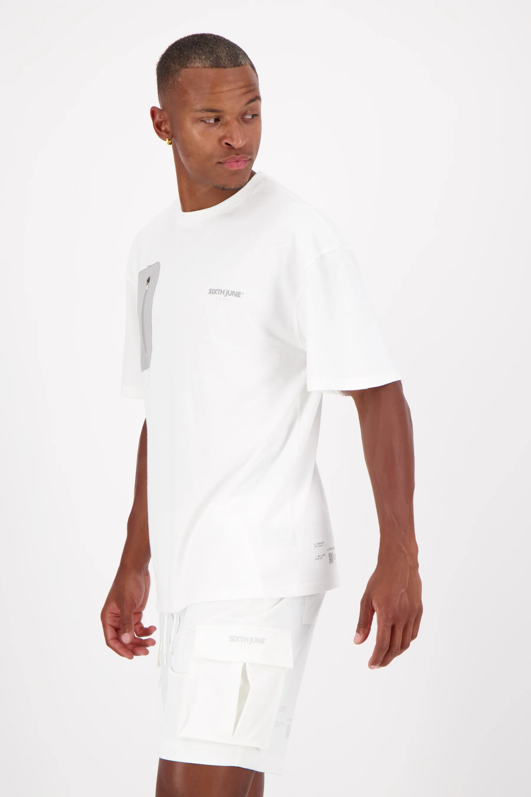 T-shirt poche nylon logo Blanc - Image 3