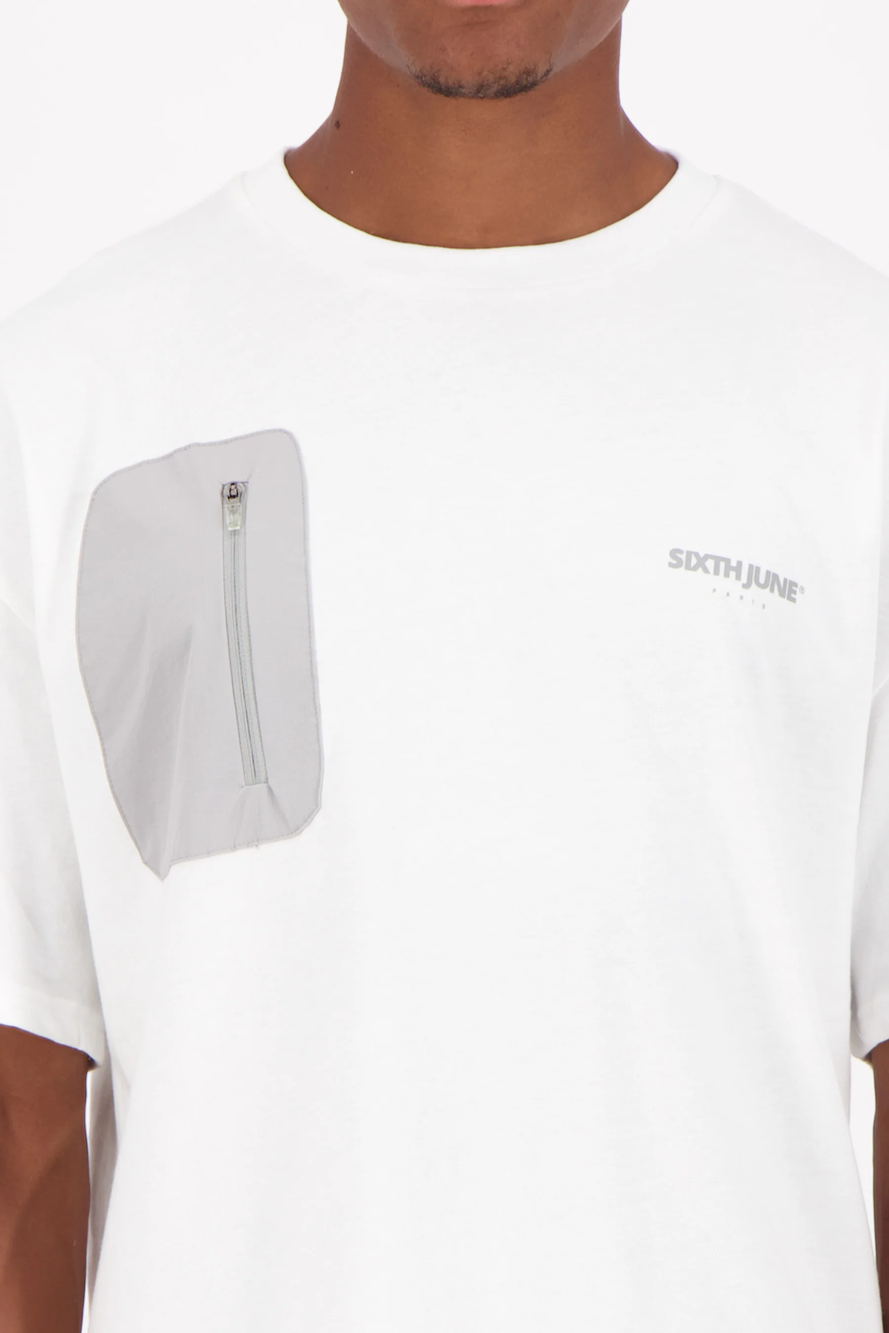 T-shirt poche nylon logo Blanc - Image 4