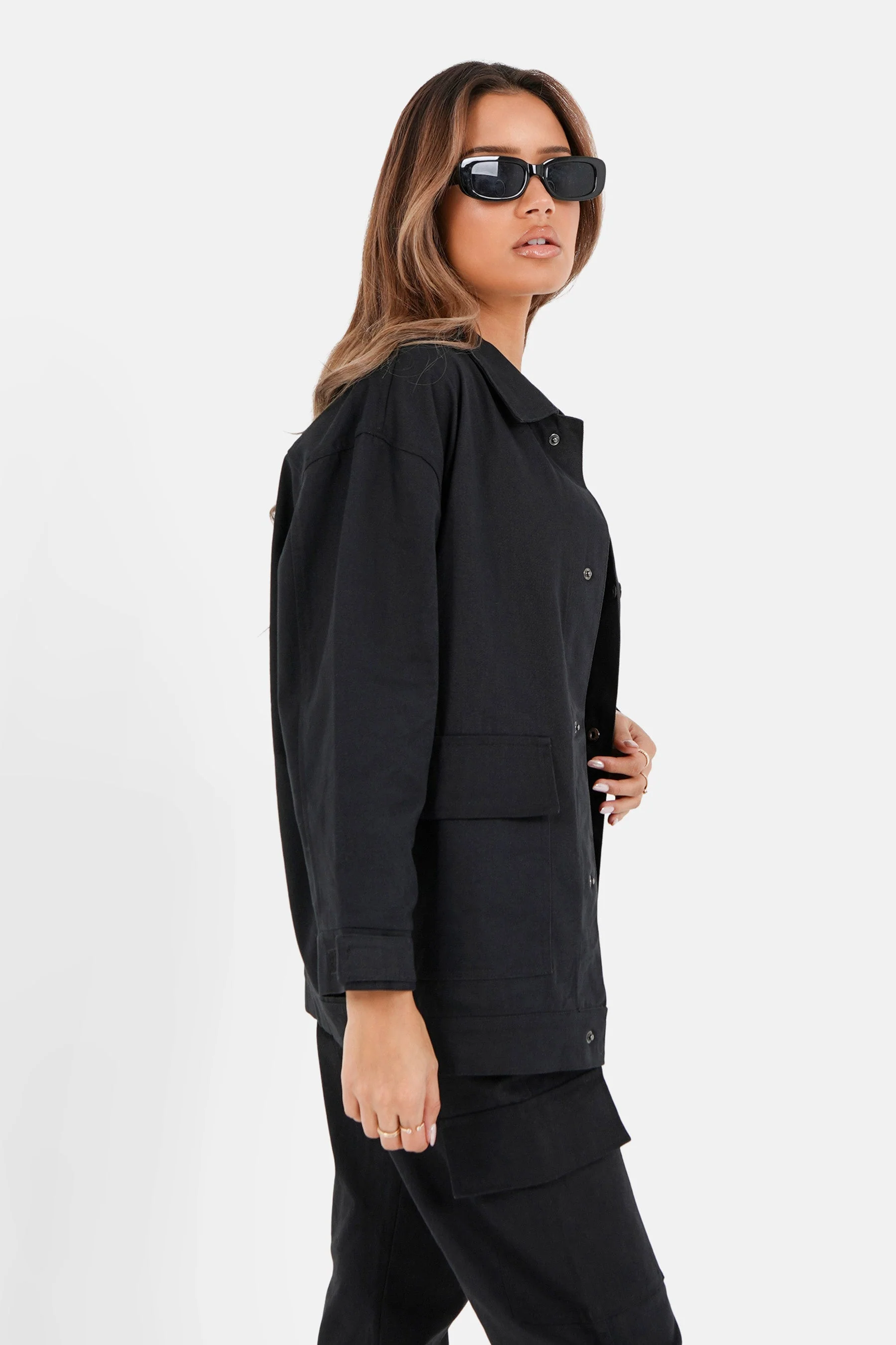 Veste travail oversize Noir - Image 4