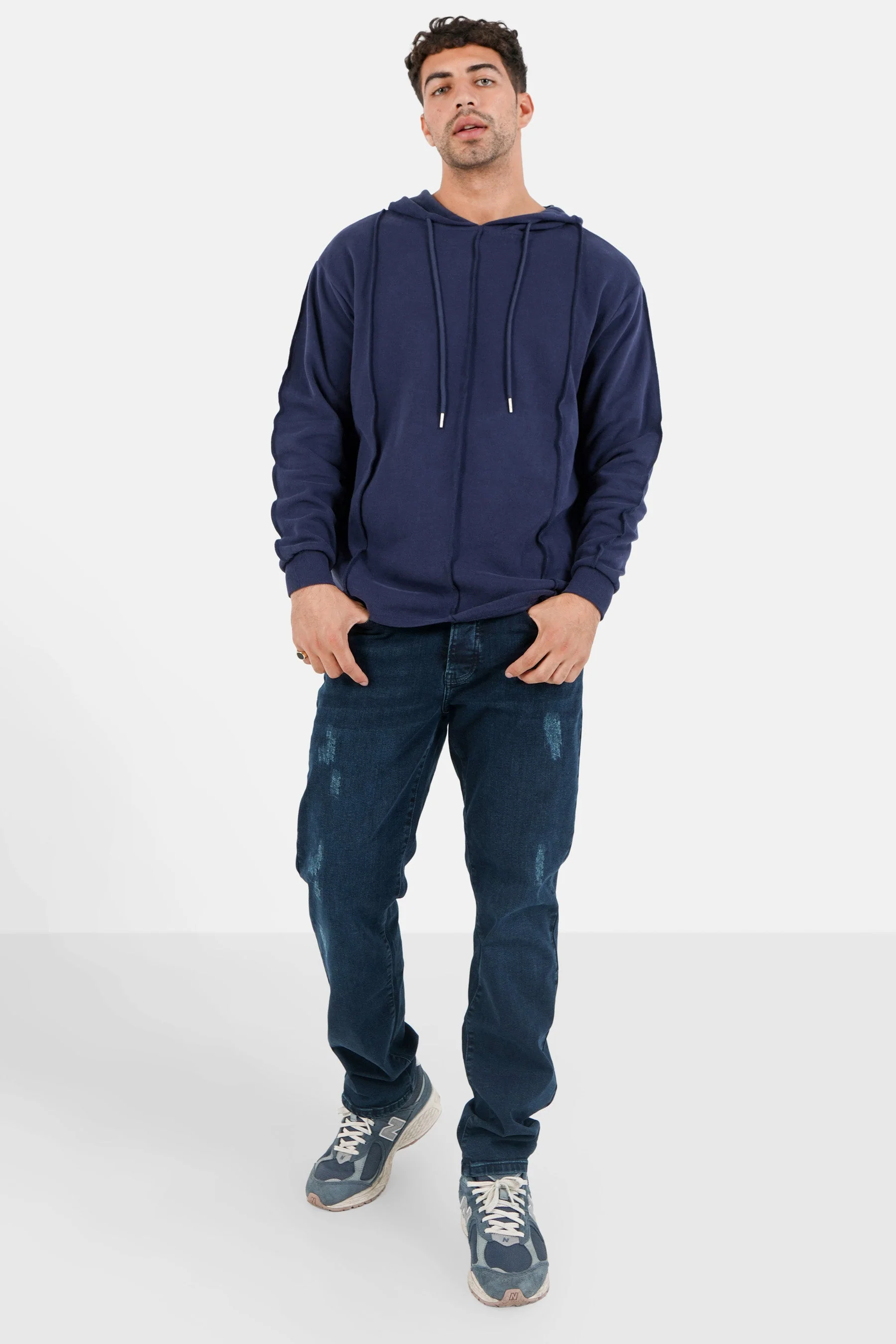 Sweatshirt coutures extérieurs Bleu foncé - Image 2