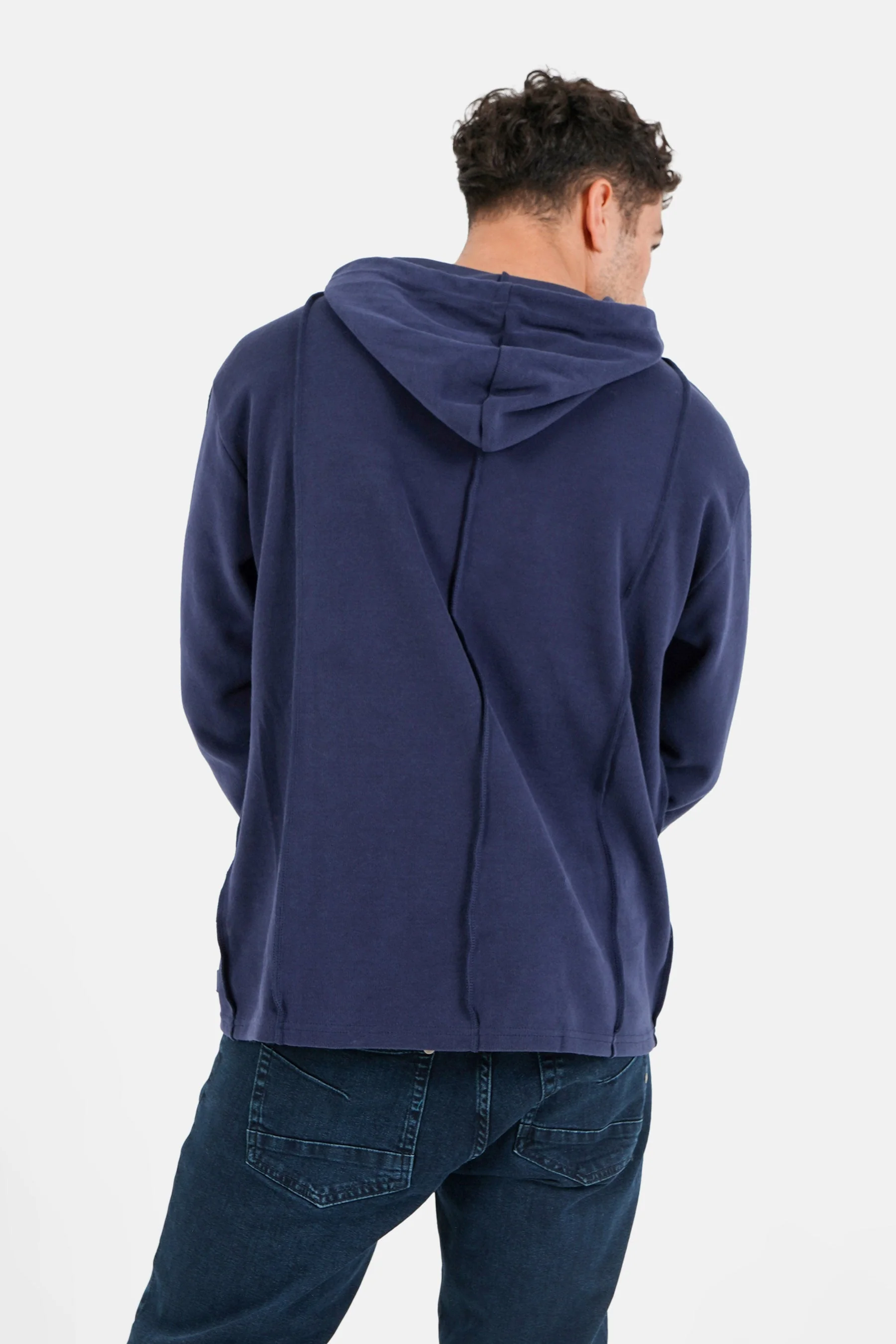 Sweatshirt coutures extérieurs Bleu foncé - Image 5