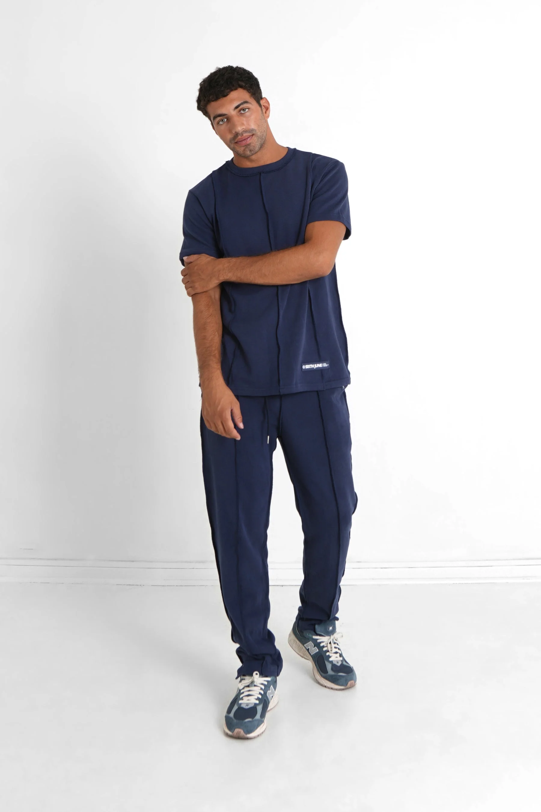 Jogging couture extérieure épais Bleu - Image 2