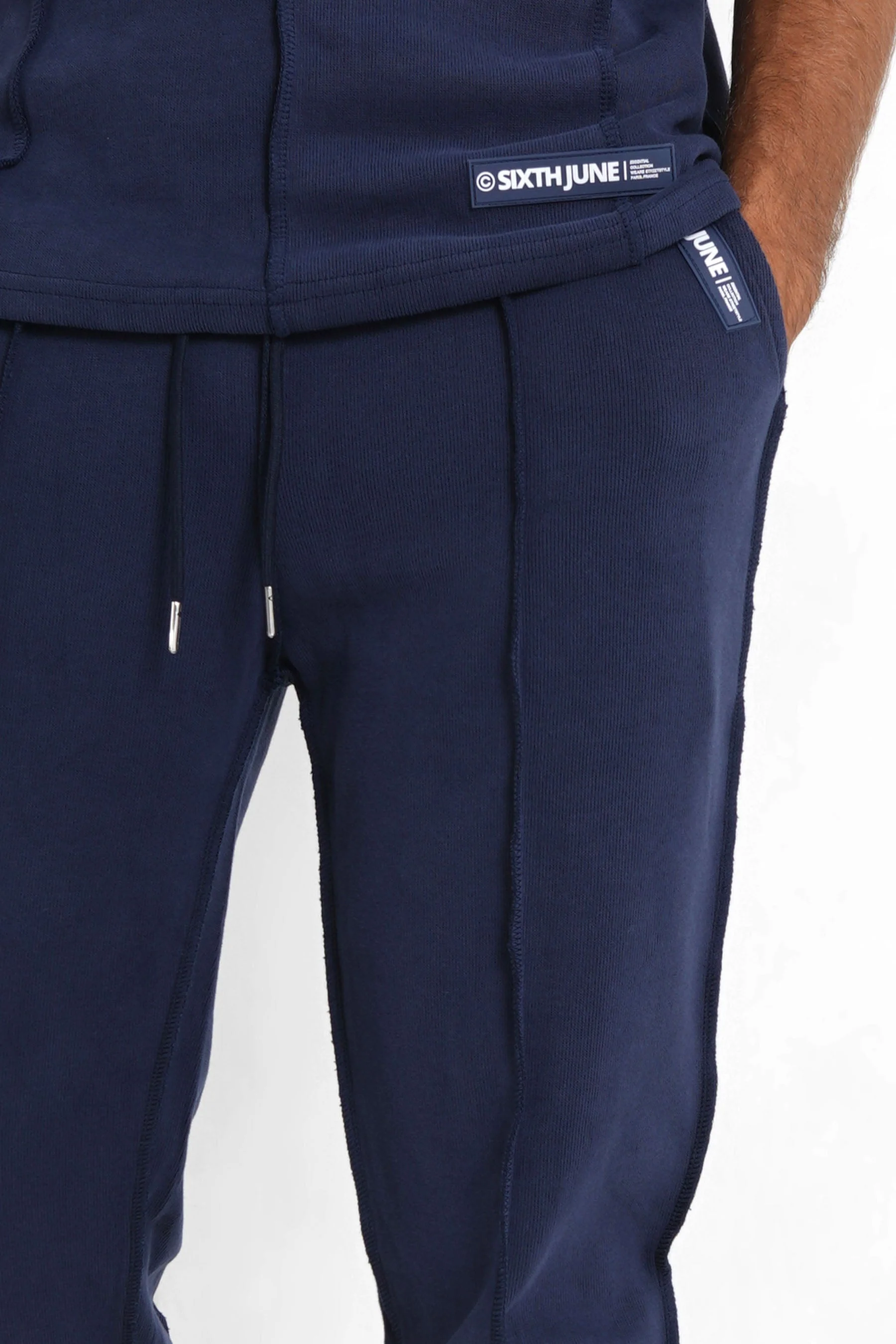 Jogging couture extérieure épais Bleu - Image 4