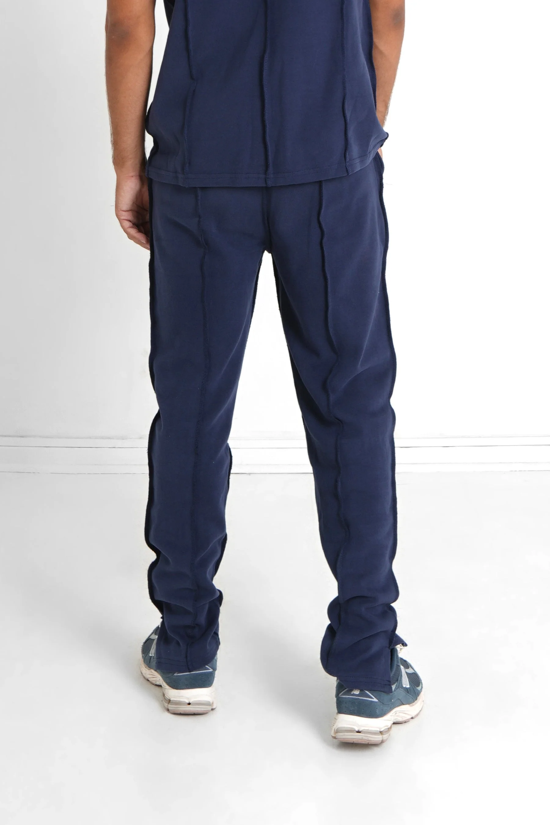Jogging couture extérieure épais Bleu - Image 5