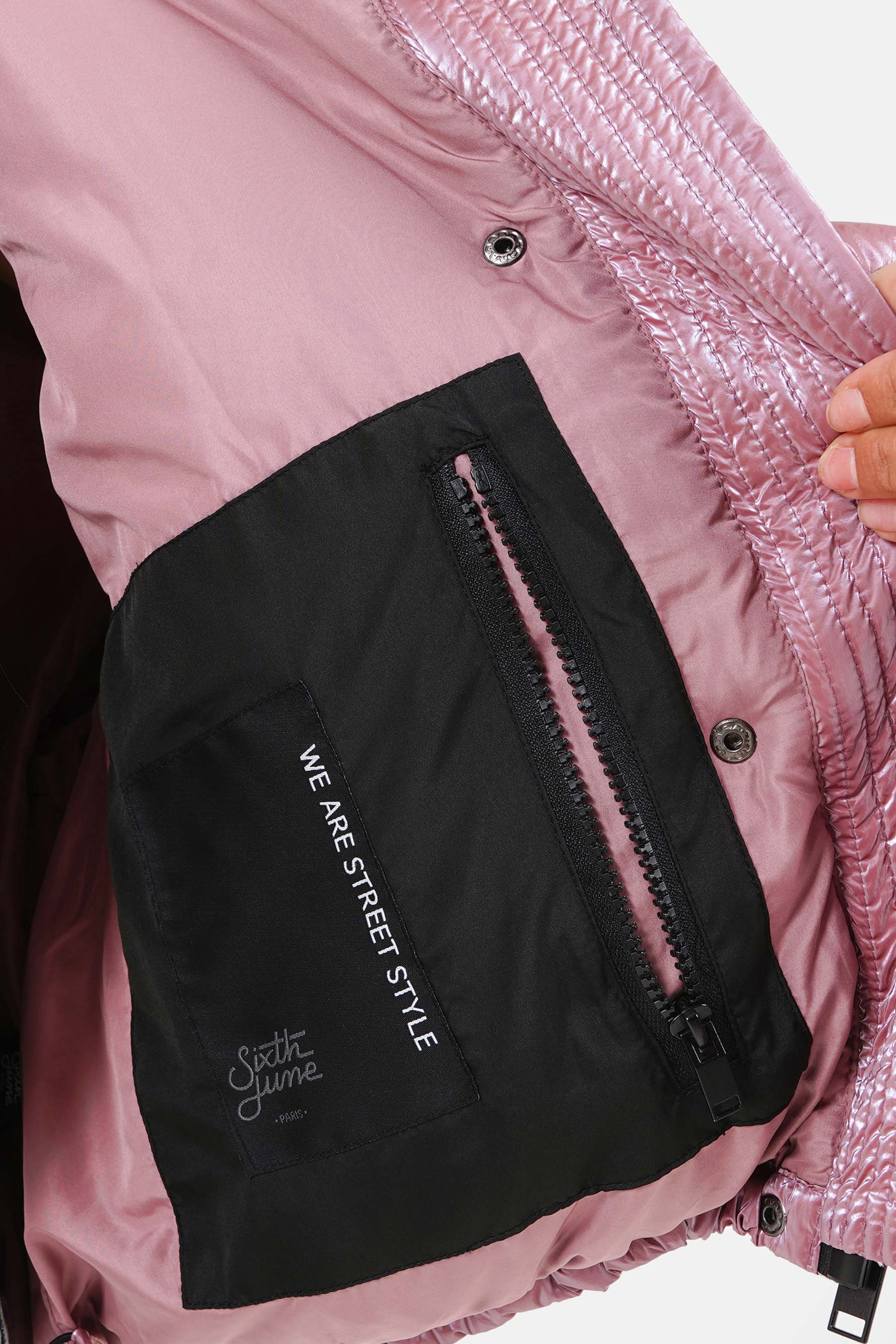 Doudoune oversize nacré Rose - Image 3