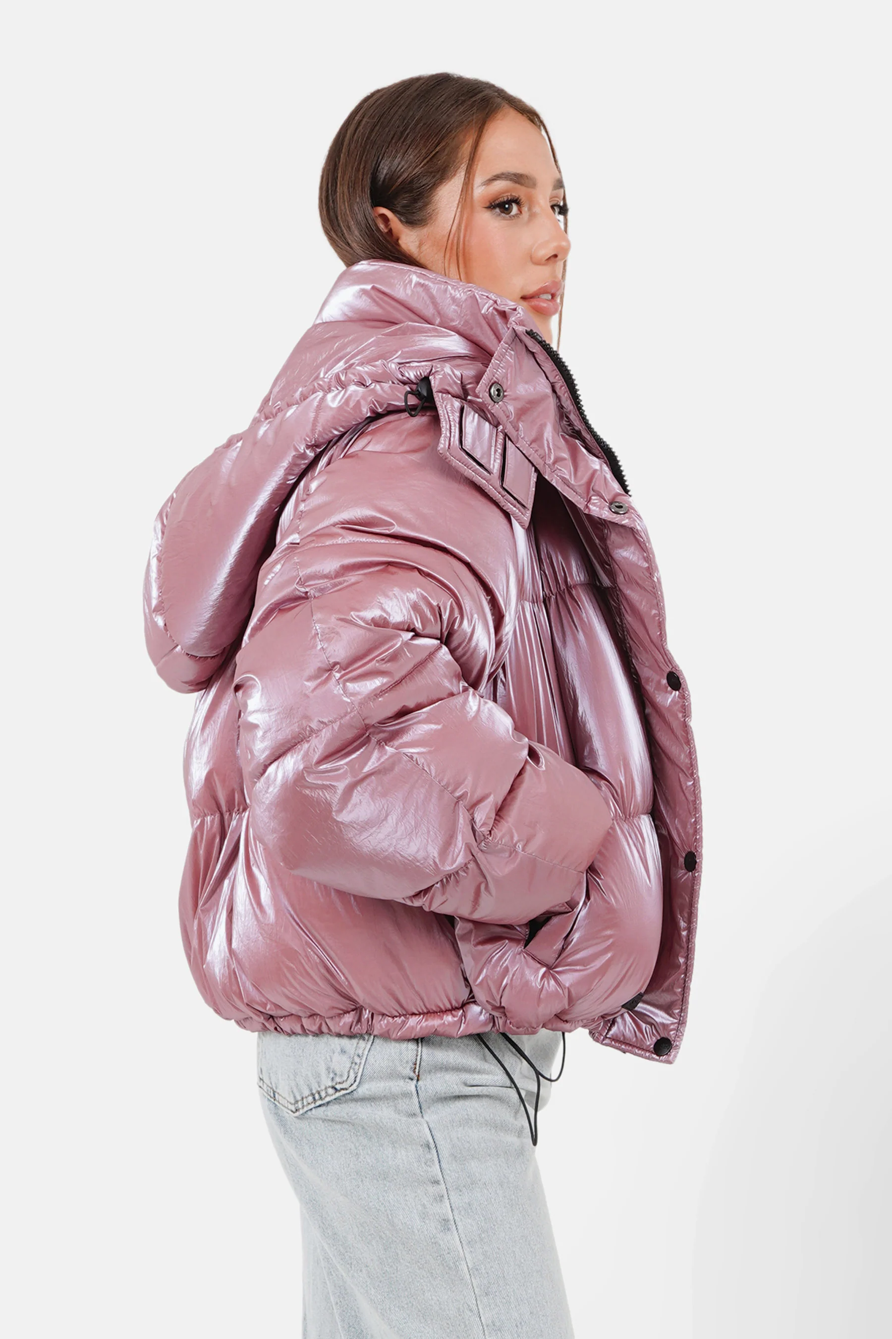 Doudoune oversize nacré Rose - Image 4