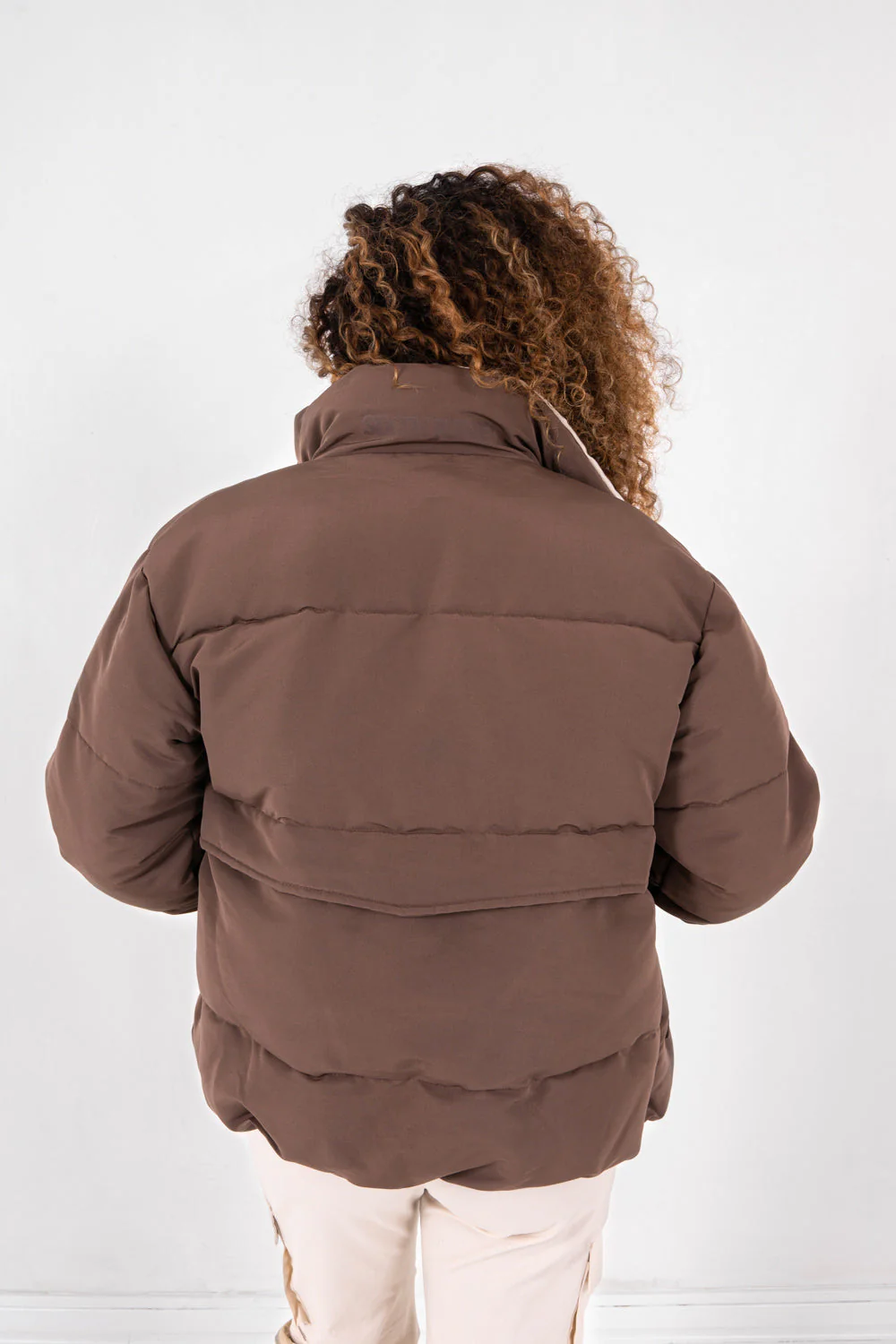 Doudoune oversize matelassée Marron - Image 5