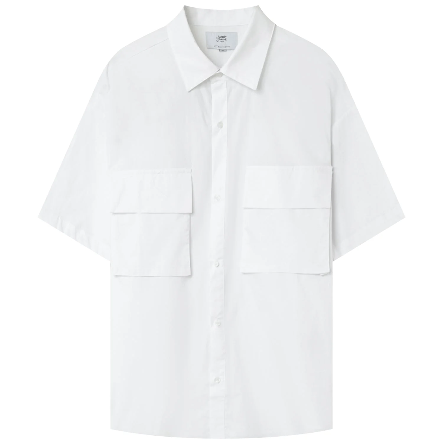 Chemise oversize logo gothique Blanc - Image 7