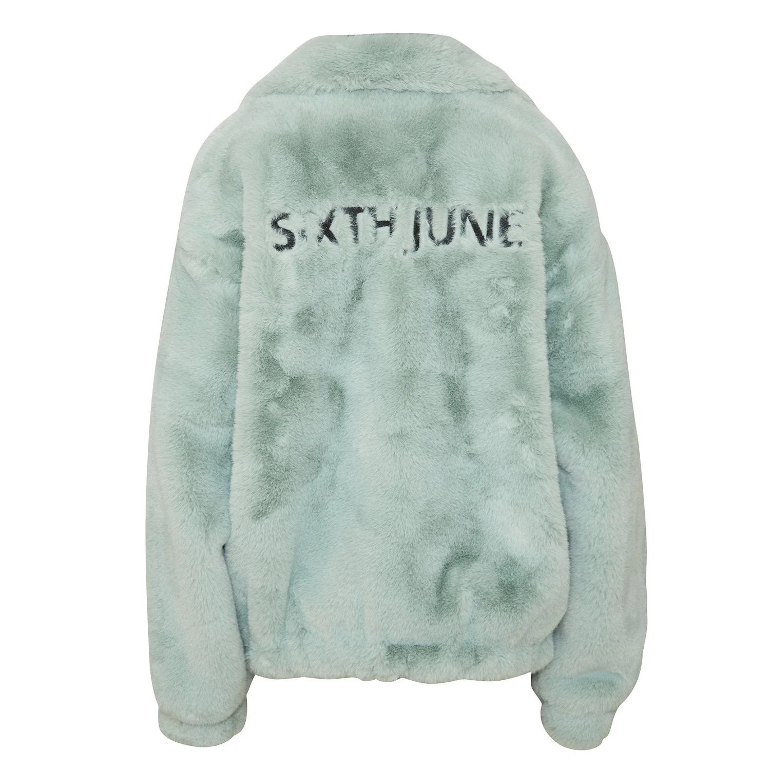 Veste oversize fourrure vert pastel - Image 7