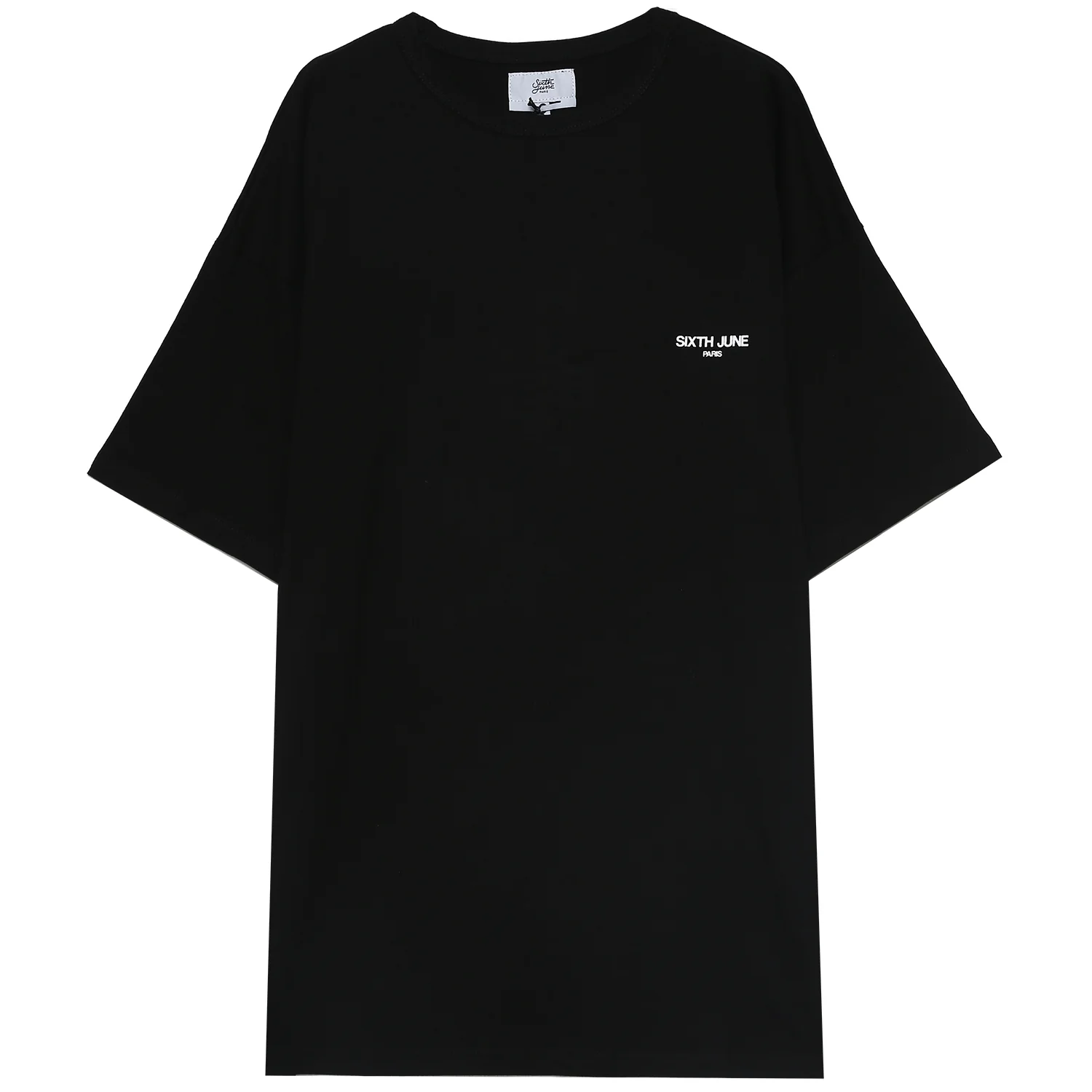 T-shirt manches courtes floral oversize noir - Image 7