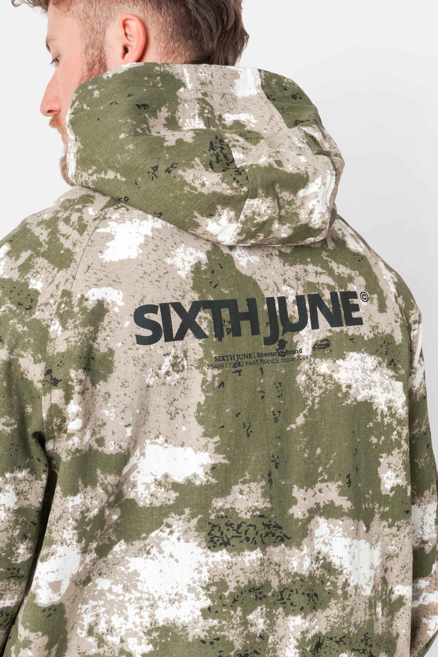 Veste capuche camouflage cargo Vert - Image 4