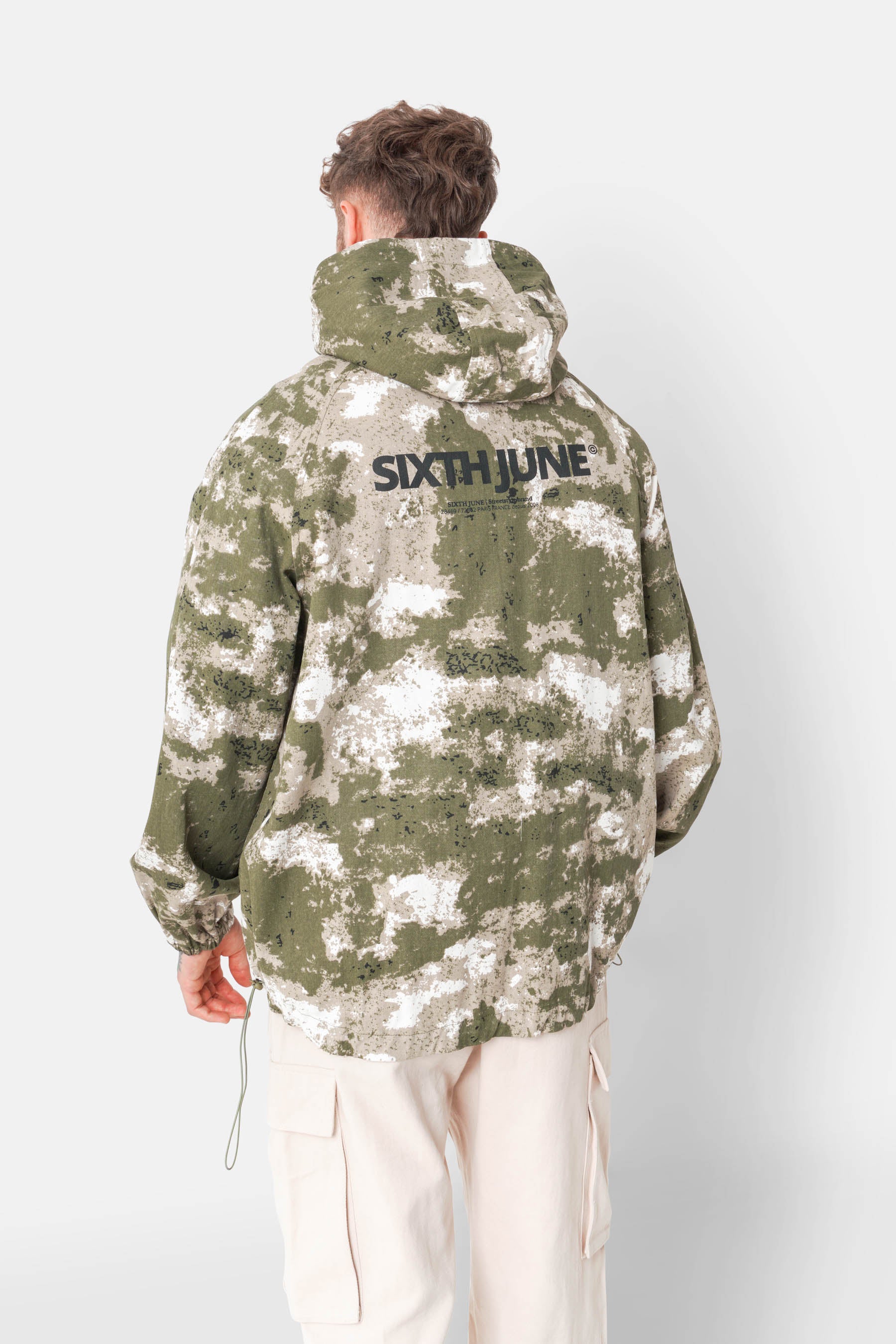Veste capuche camouflage cargo Vert - Image 5