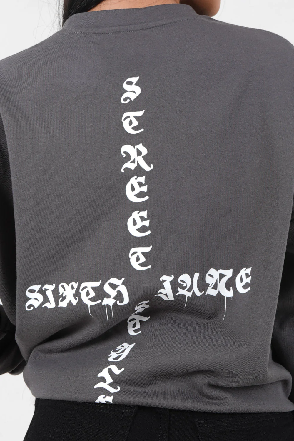 Sweatshirt imprimé oversize Gris - Image 3