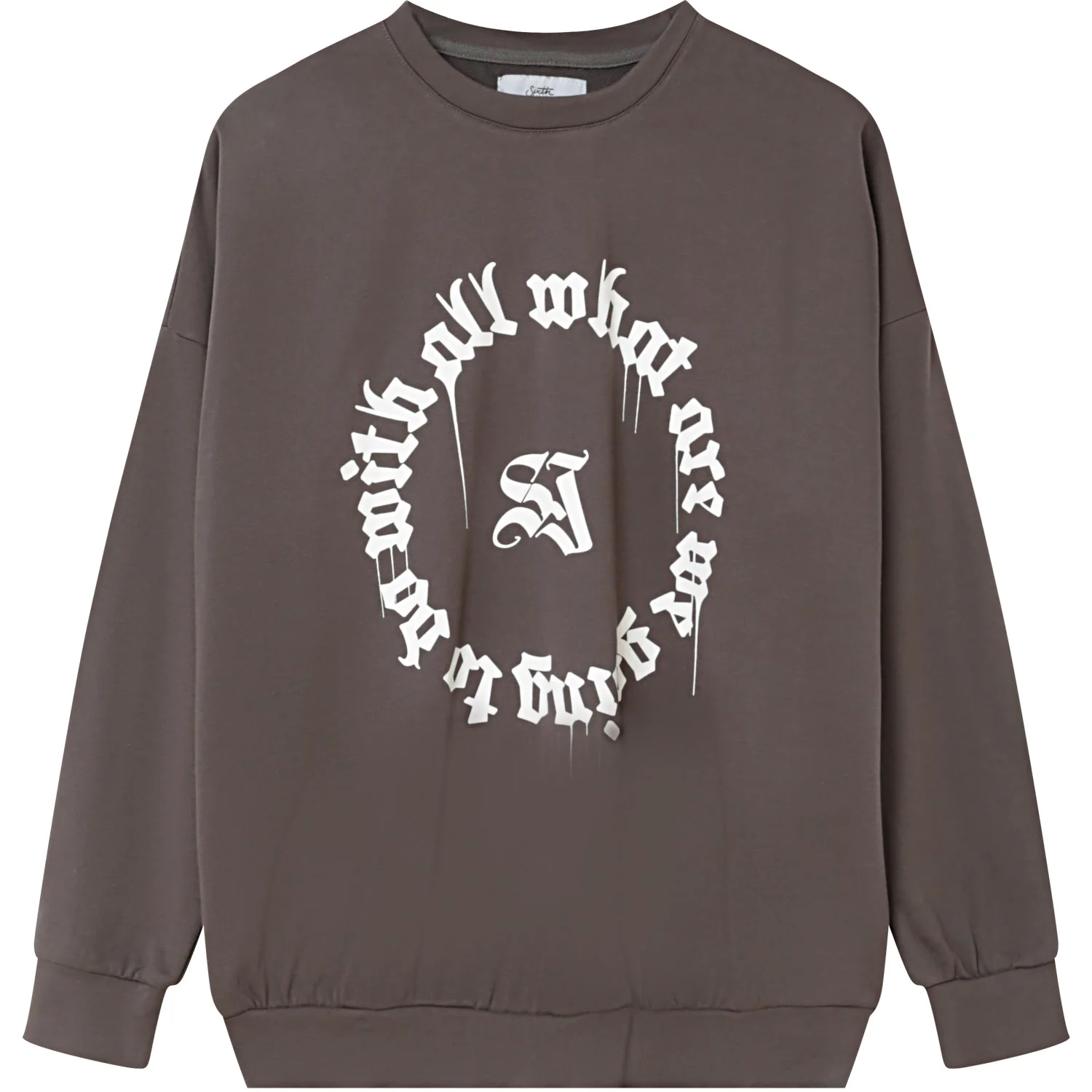 Sweatshirt imprimé oversize Gris - Image 6