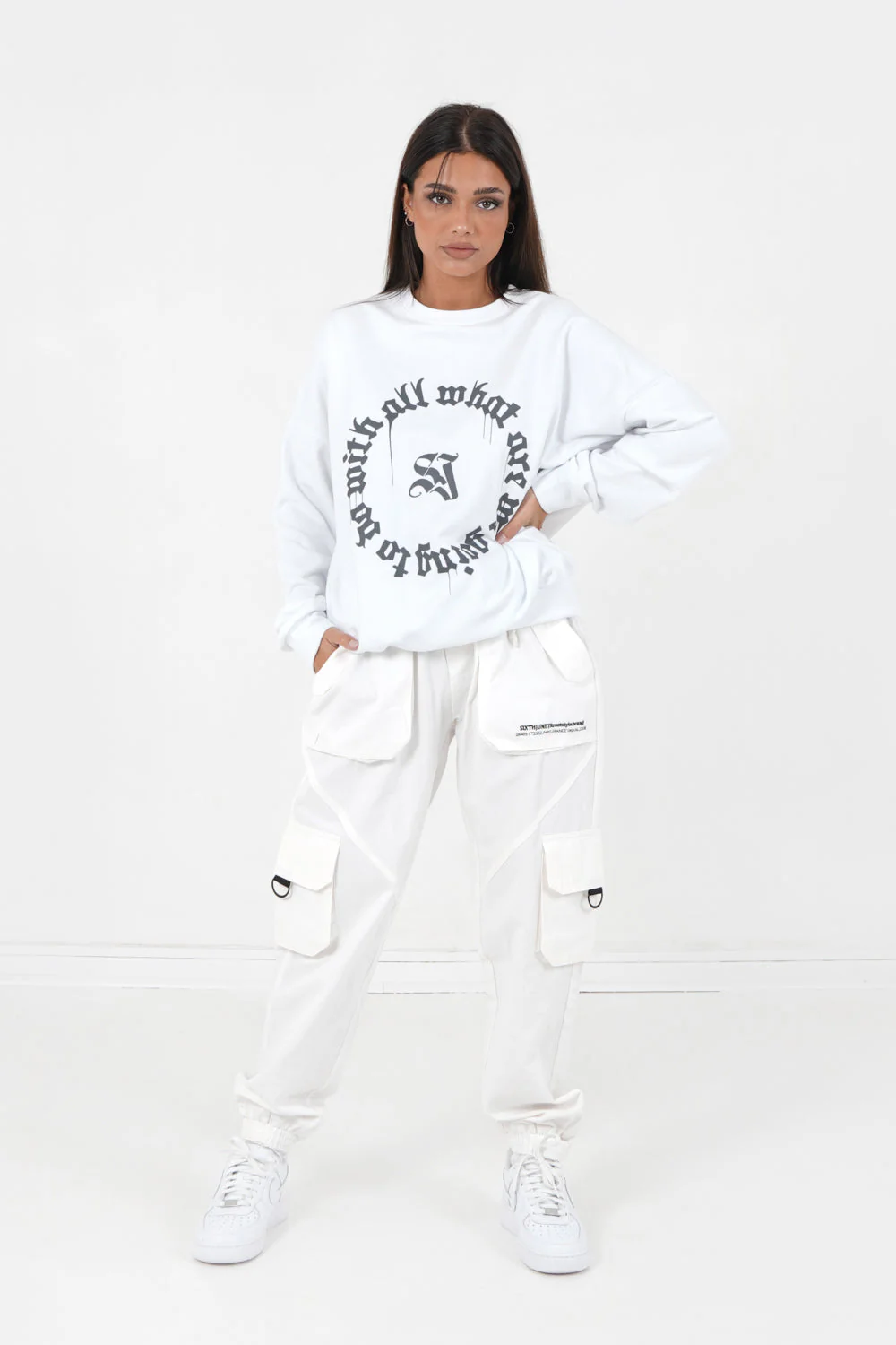 Sweatshirt imprimé oversize Blanc - Image 2