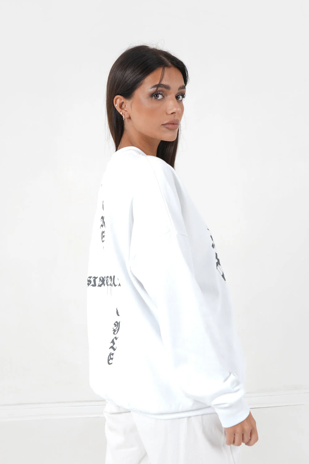 Sweatshirt imprimé oversize Blanc - Image 4