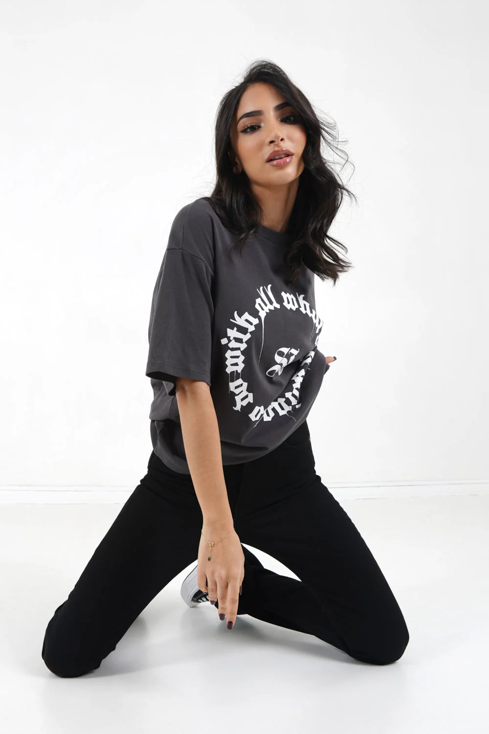 T-shirt imprimé oversize Gris - Image 2