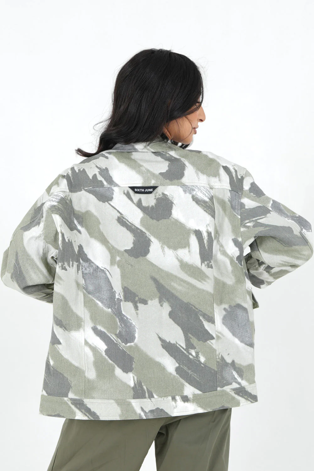 Veste camouflage oversize Vert kaki - Image 5