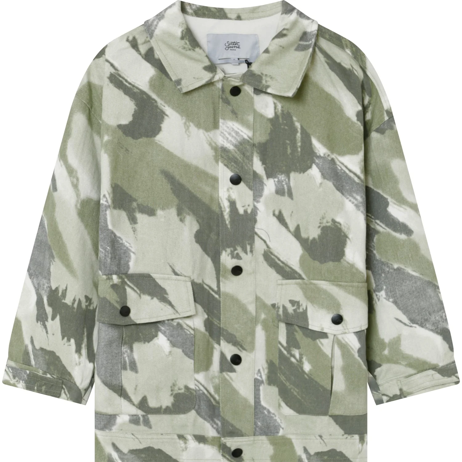 Veste camouflage oversize Vert kaki - Image 6