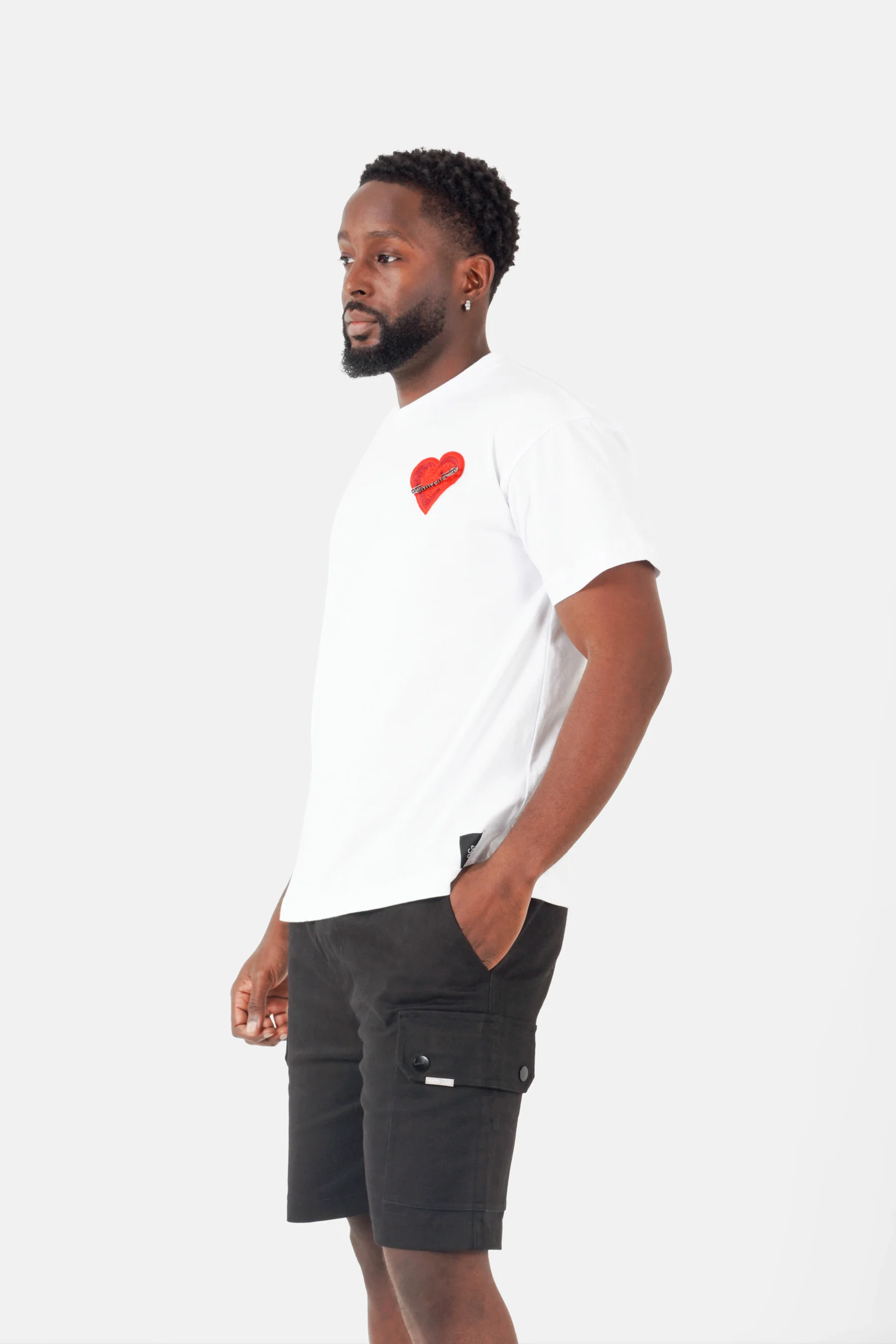 T-shirt coeur brodé Blanc - Image 4