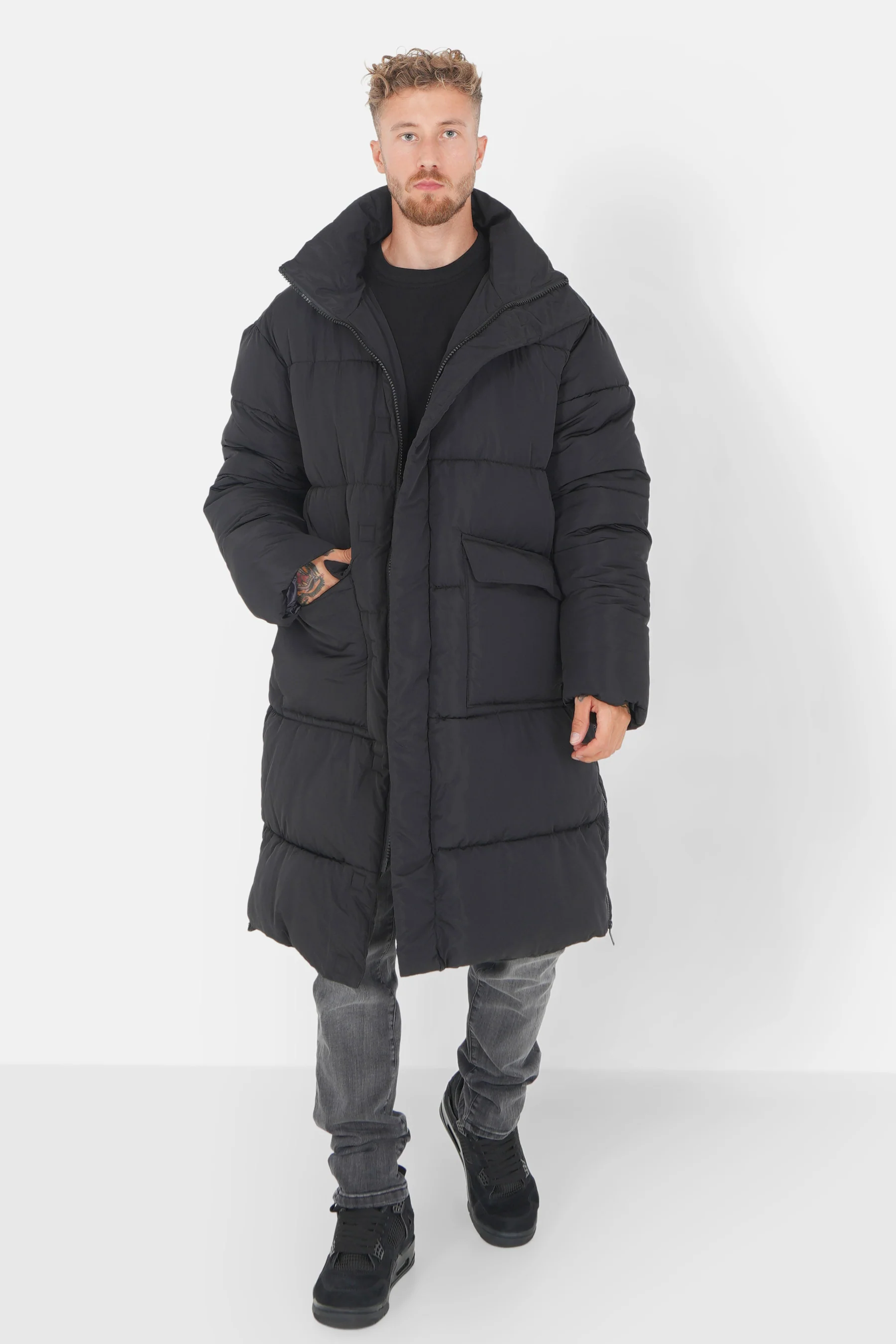 Doudoune longue oversize Noir - Image 2