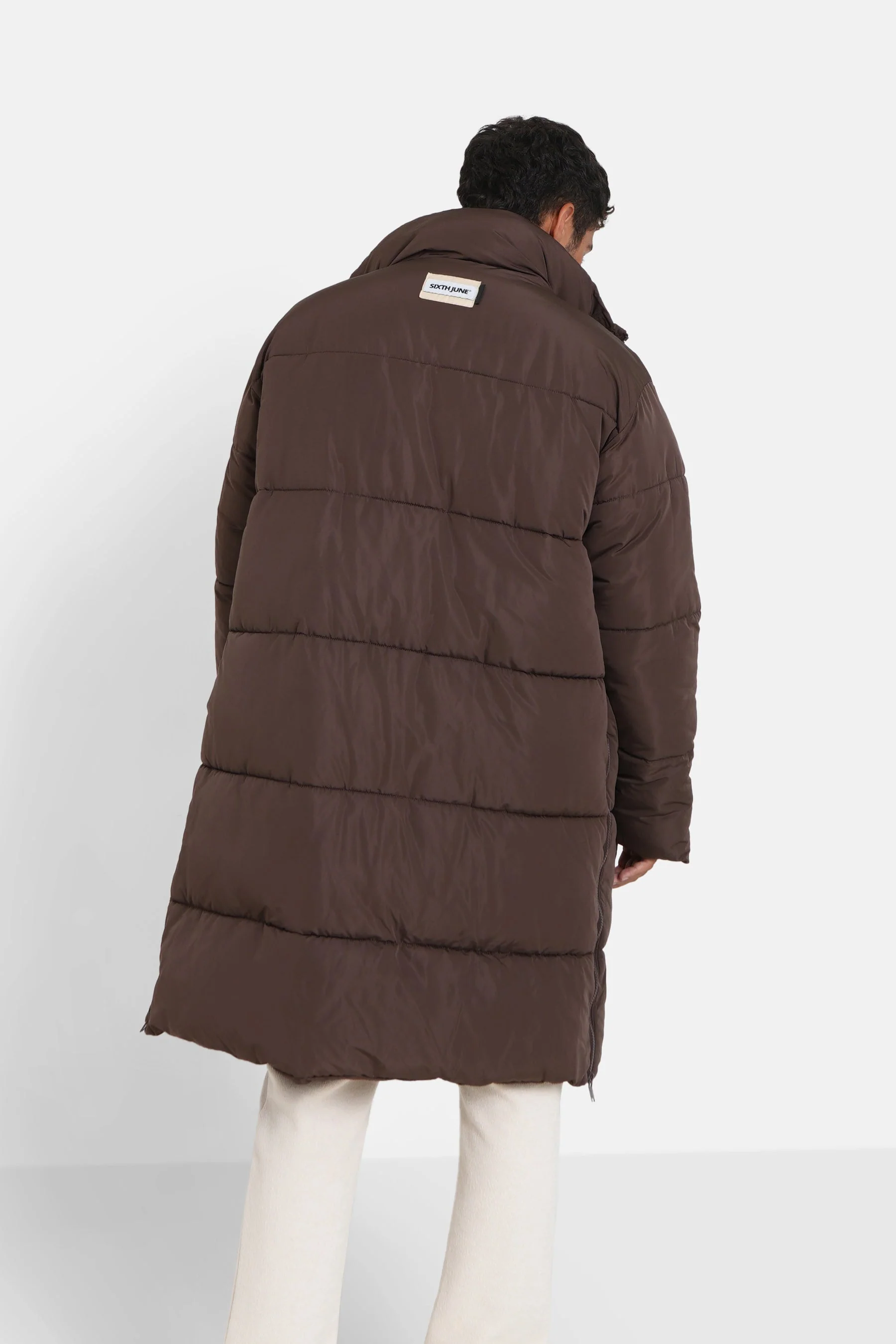Doudoune longue oversize Marron - Image 5
