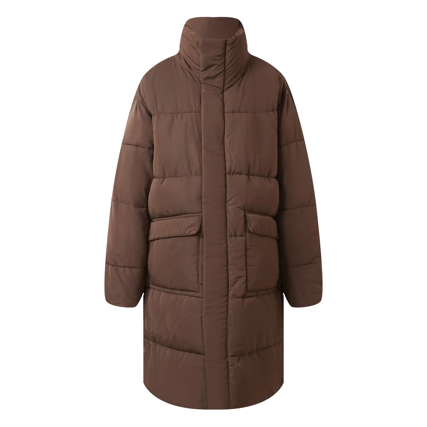 Doudoune longue oversize Marron - Image 6