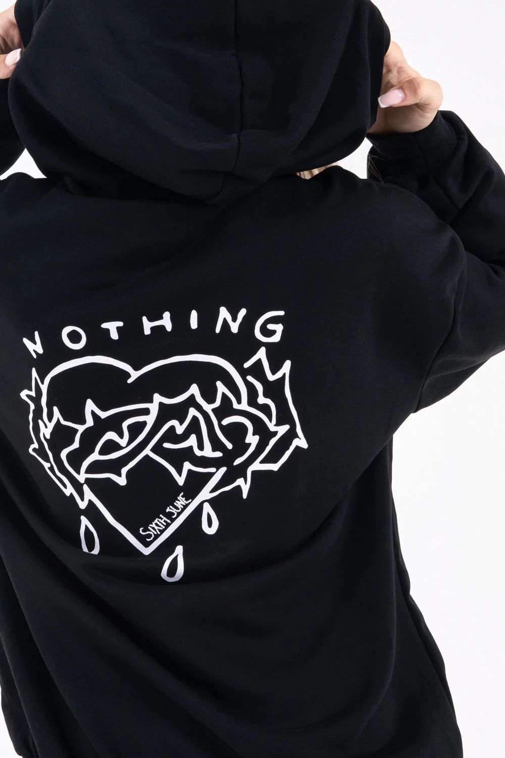 Sweat capuche NOTHING large Noir - Image 3
