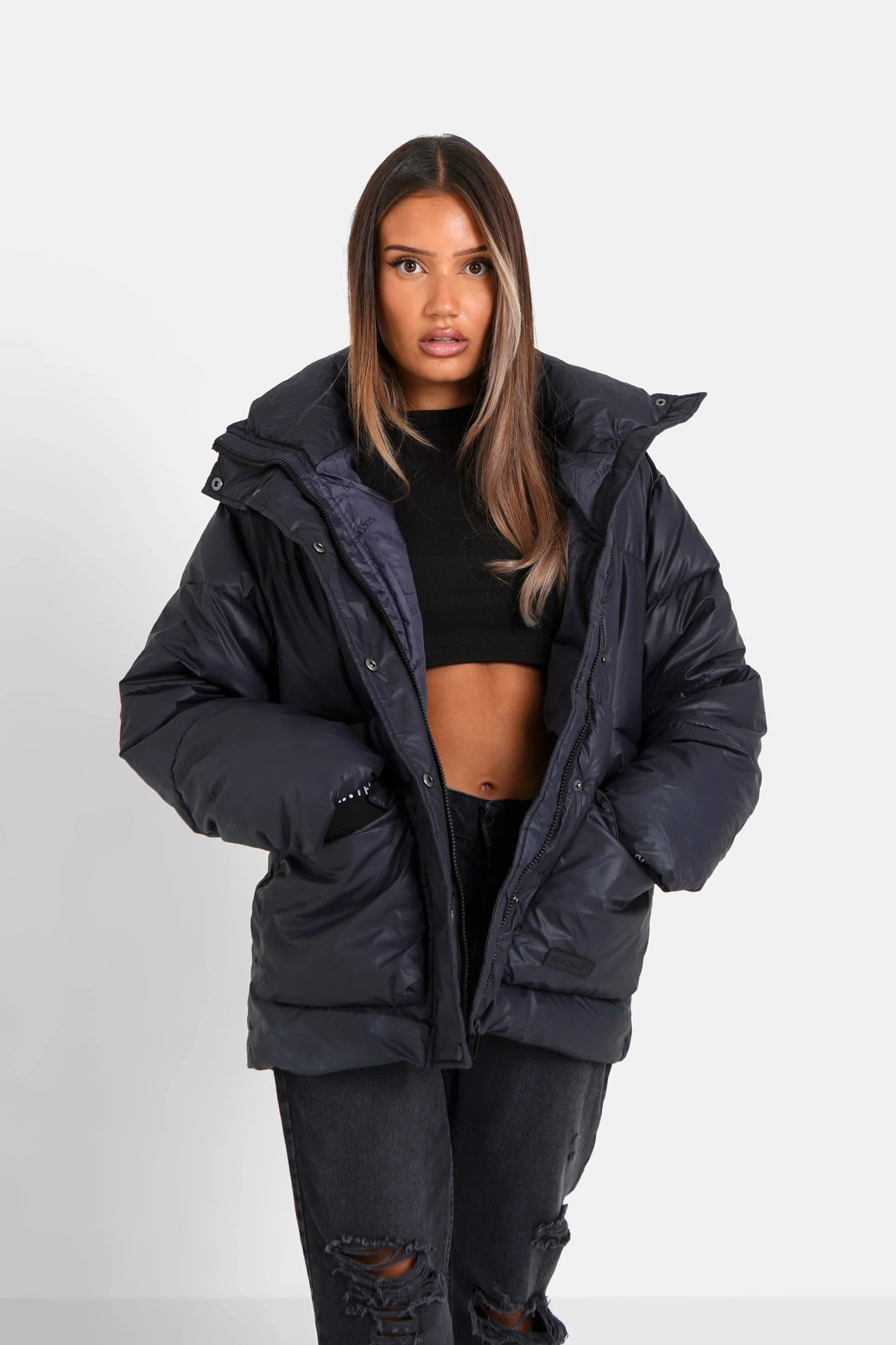 Doudoune oversize matte Noire