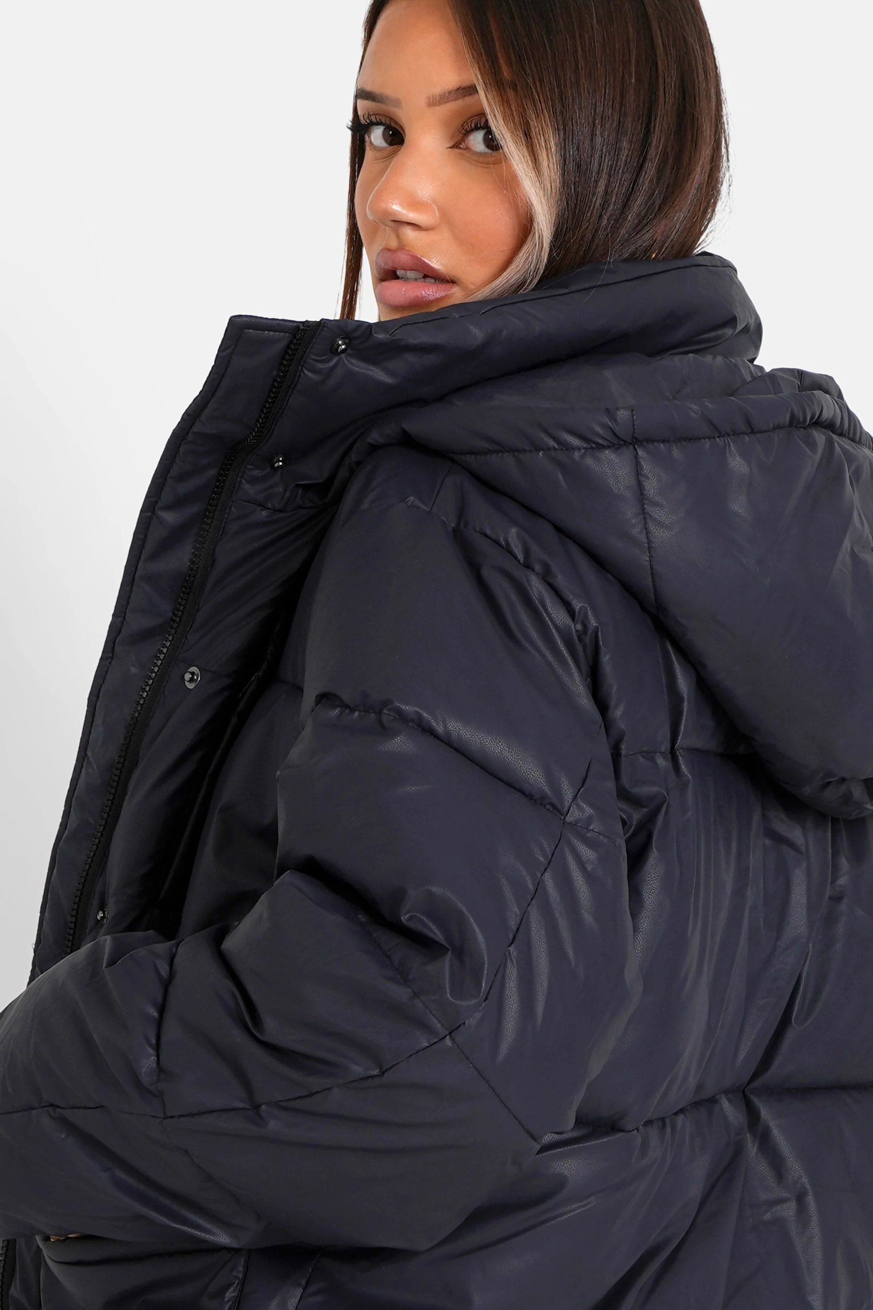 Doudoune oversize matte Noire - Image 3