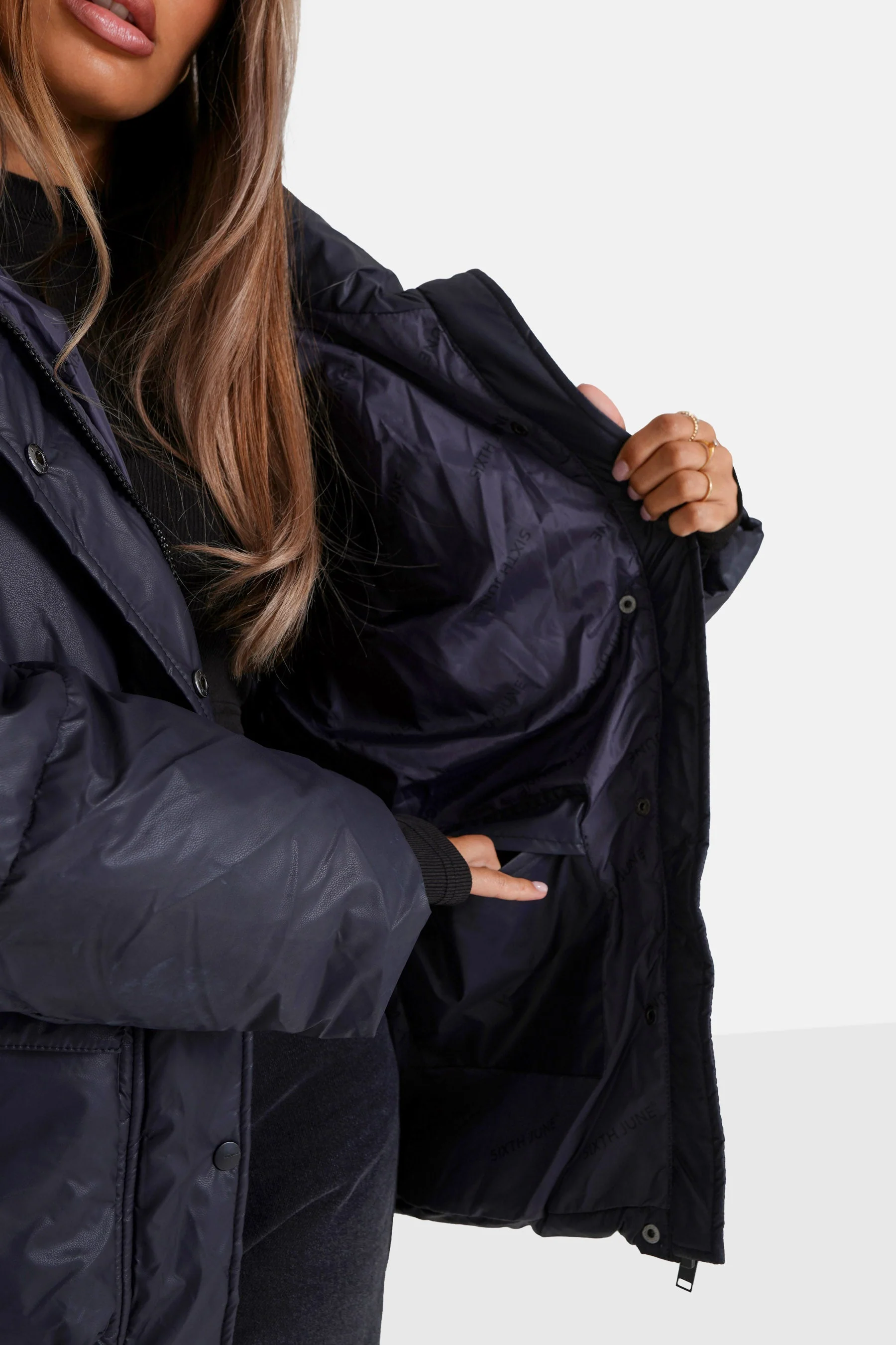 Doudoune oversize matte Noire - Image 4