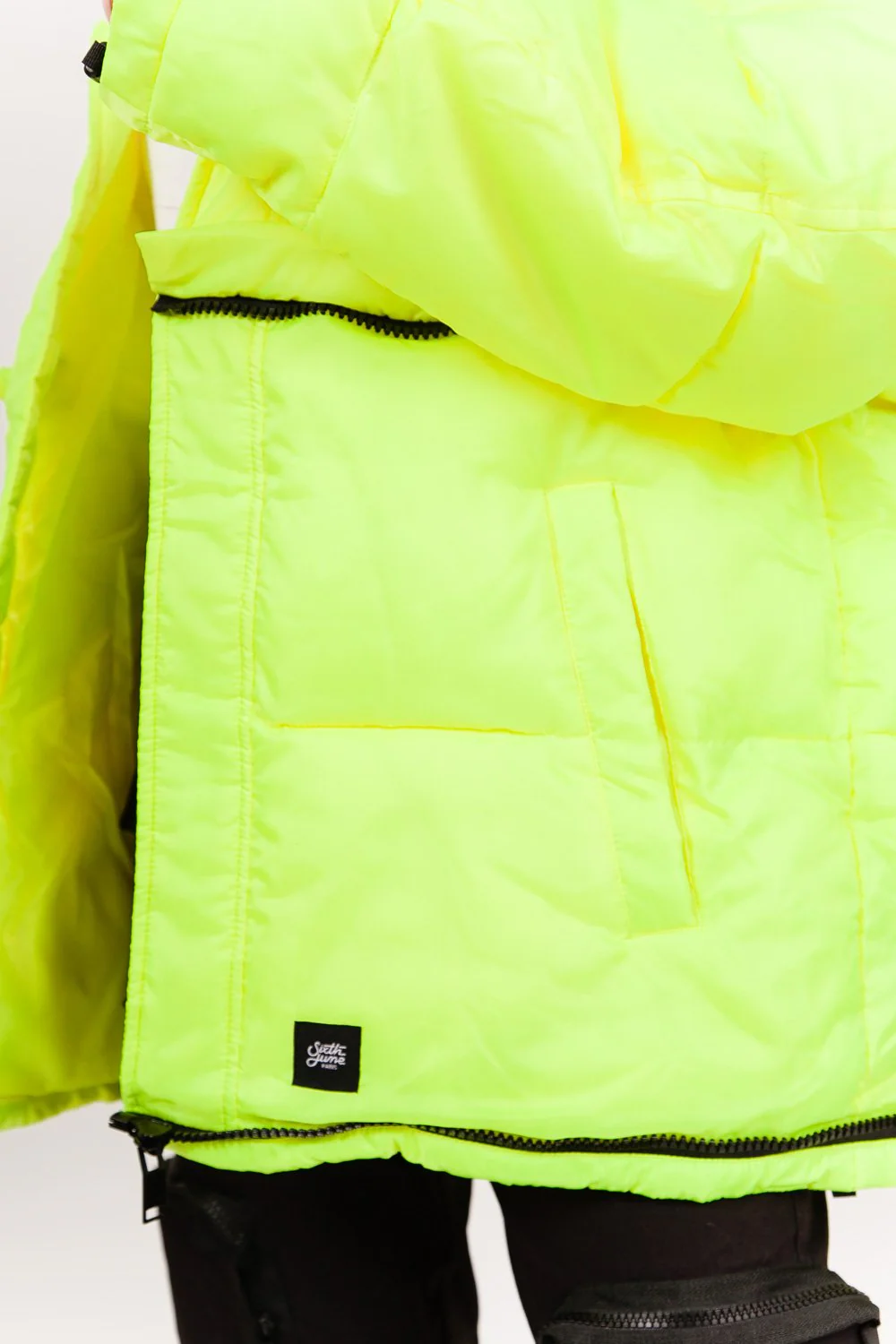 Doudoune oversize néon jaune - Image 3