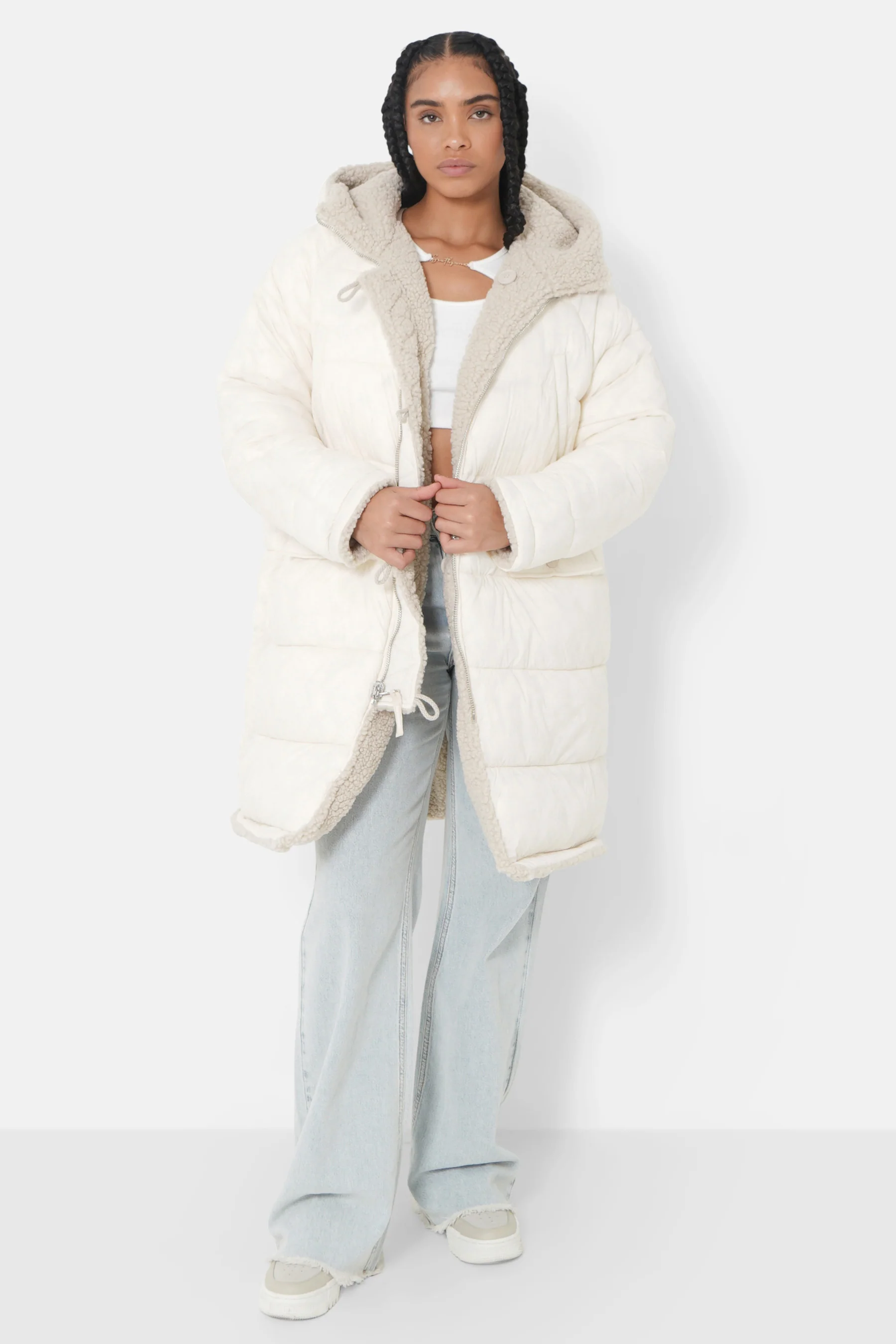 Manteau oversize réversible Beige - Image 2